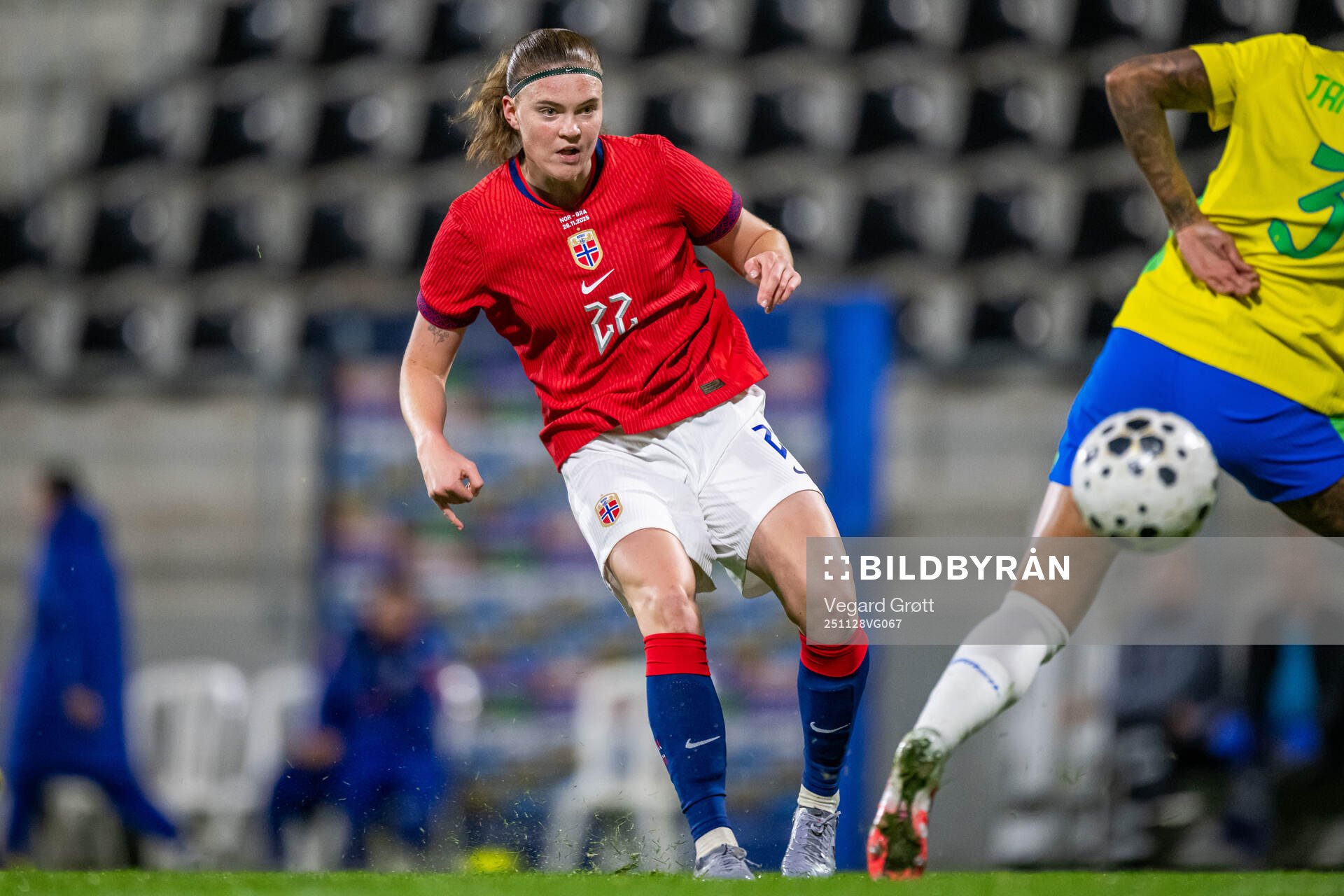 Signe Gaupset of Norway scores the 1-0 goal