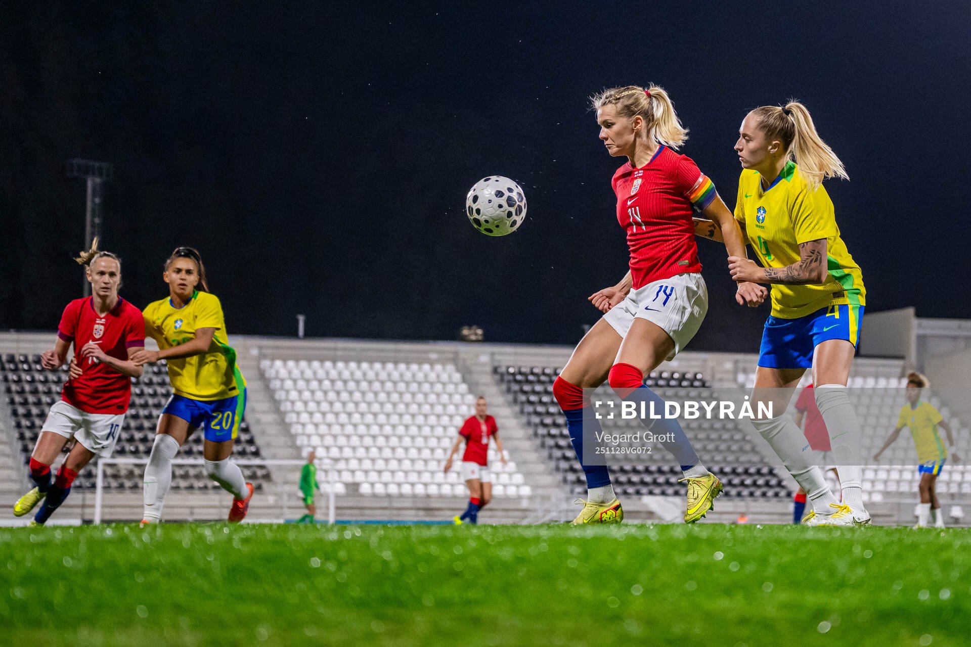 Ada Hegerberg of Norway and Isadora Haas Gehlen of Brazil