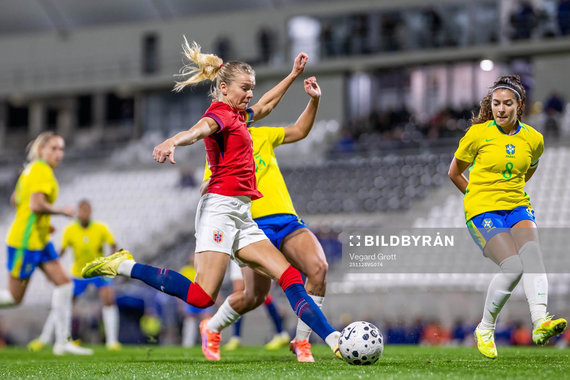 Ada Hegerberg of Norway and Angelina Alonso Costantino of