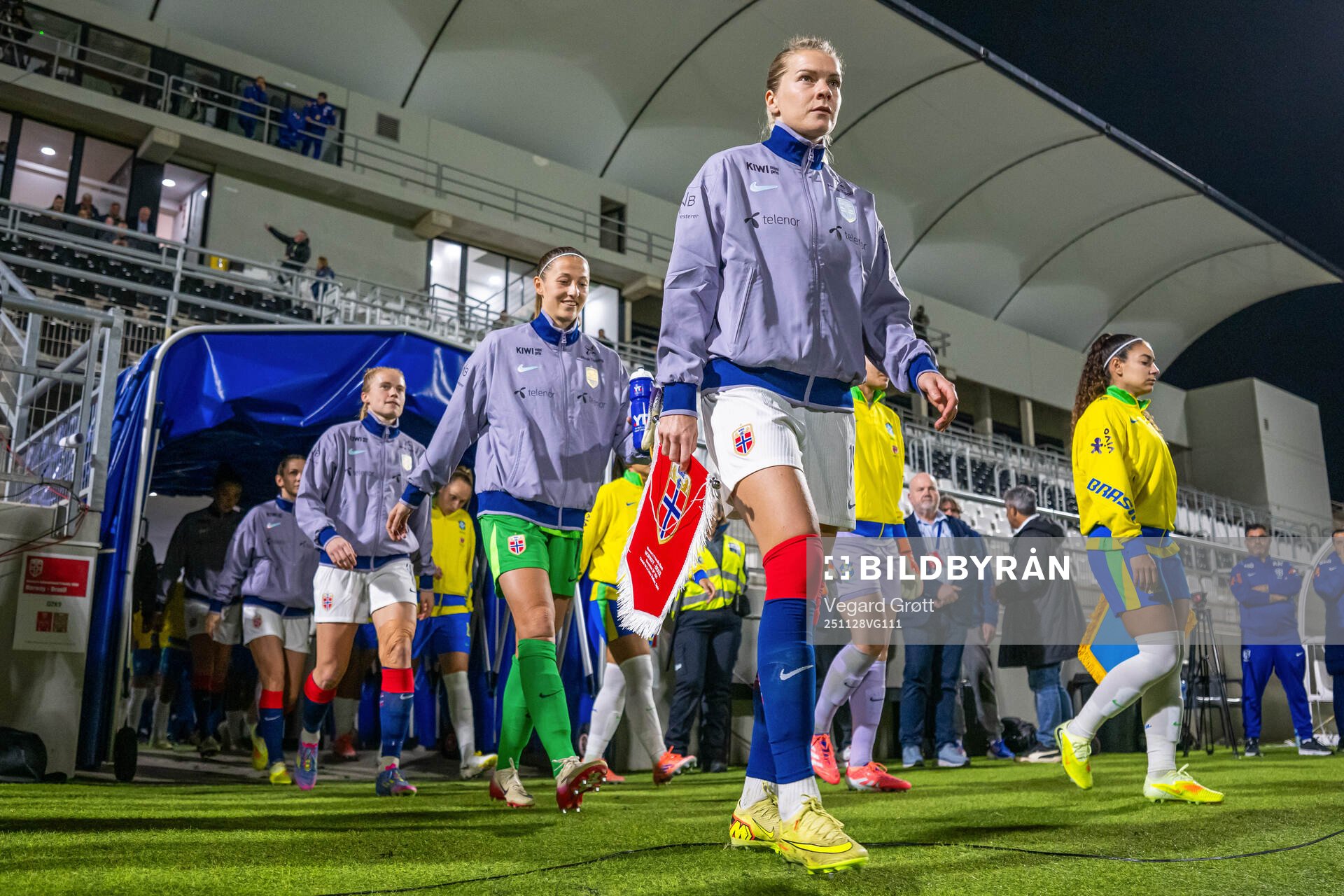Ada Hegerberg of Norway enters the pitch