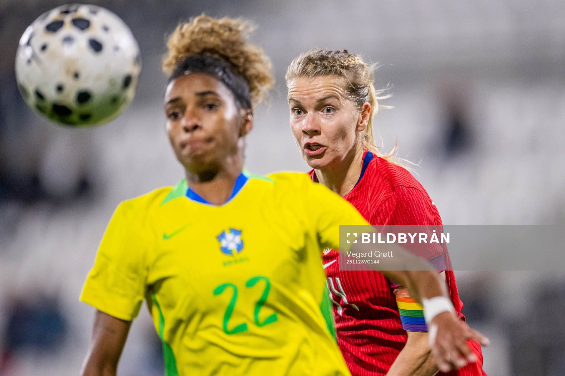 Luany Vitoria da Silva Rosa of Brazil and Ada Hegerberg of