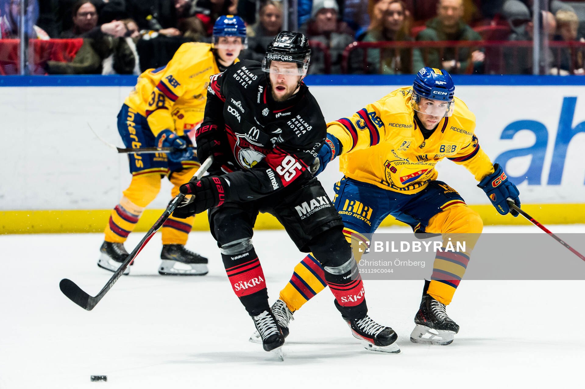 Malmö Redhawks Carl Persson och Djurgårdens August Berg