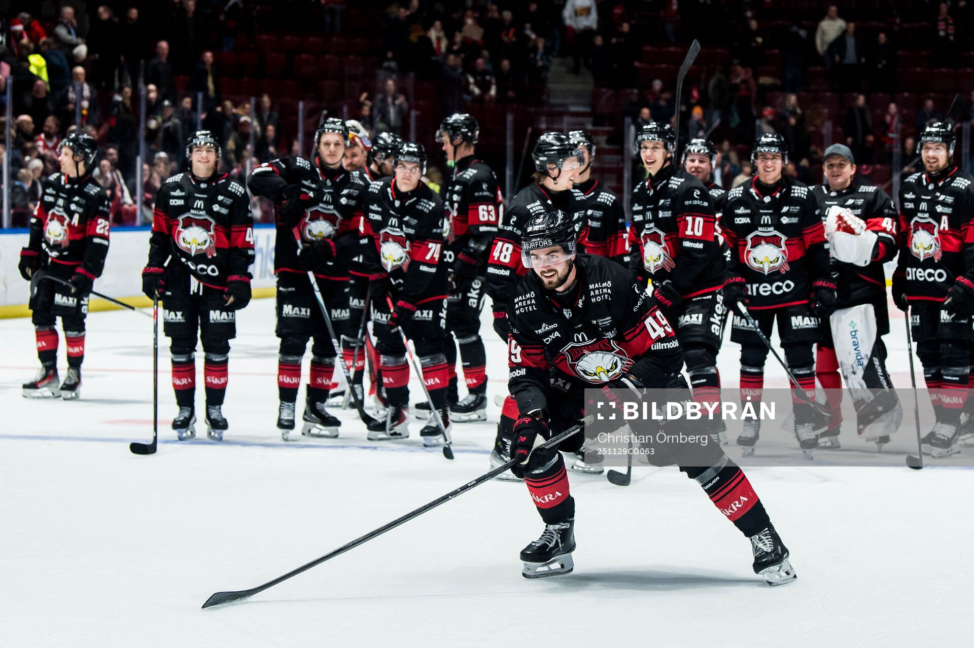 Malmö Redhawks Seth Barton jublar