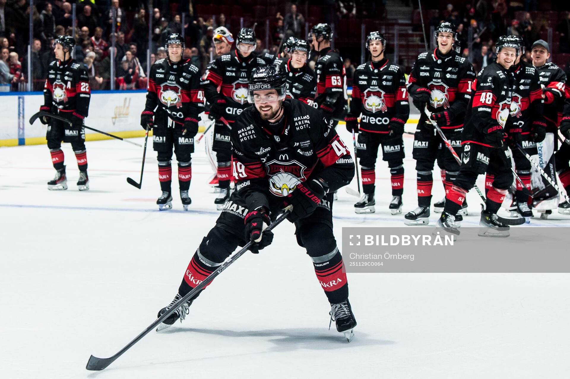Malmö Redhawks Seth Barton jublar