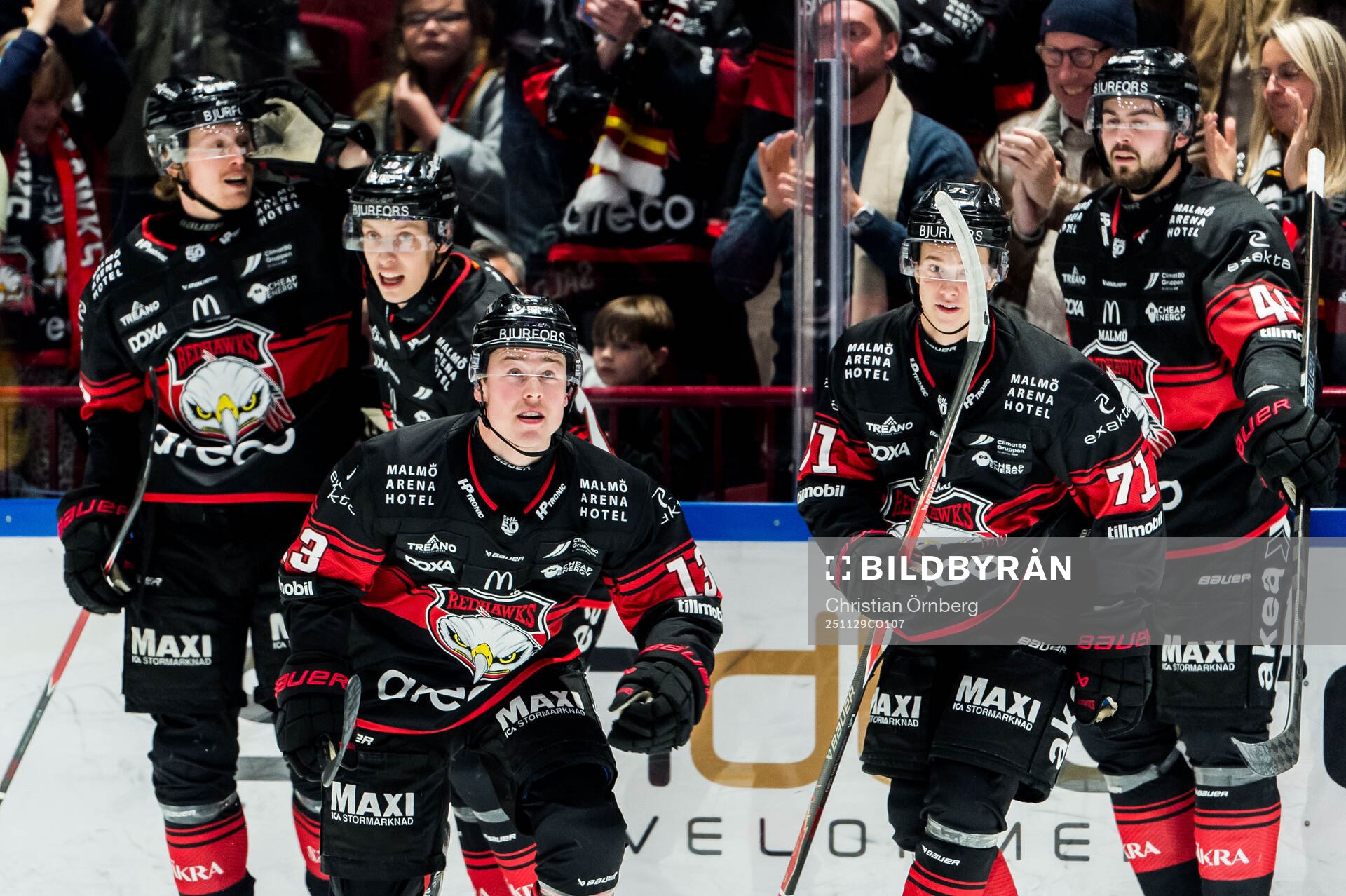 Malmö Redhawks Petter Vesterheim jublar