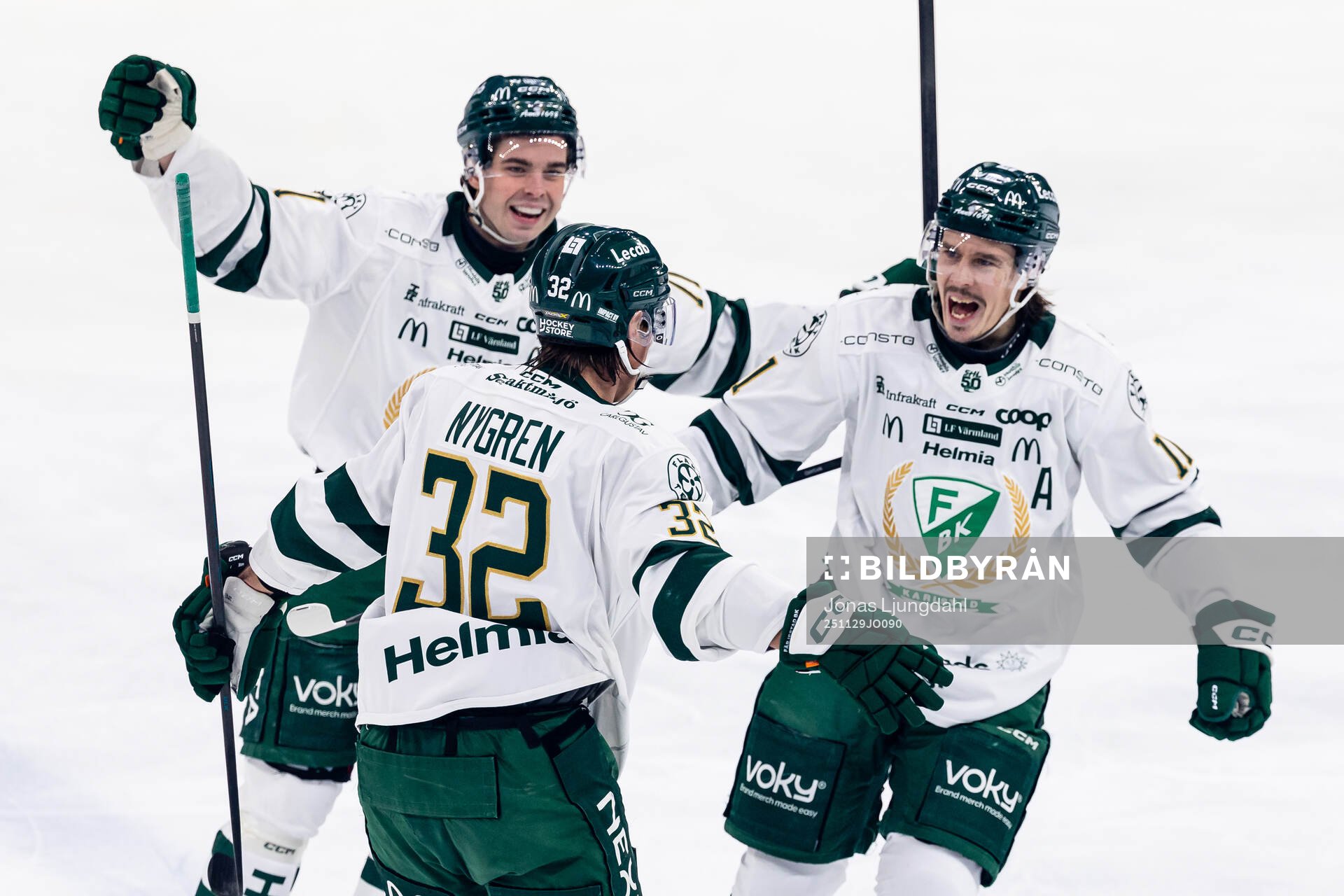 Färjestads Viktor Lodin, Magnus Nygren och Joakim Nygård