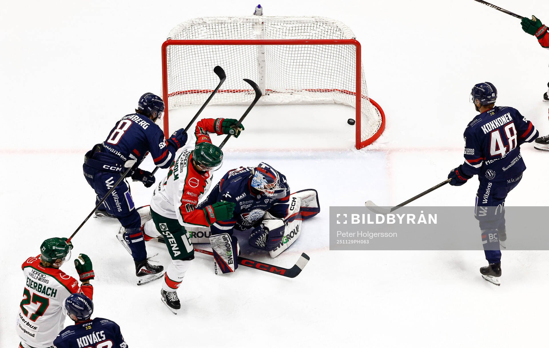 Mål 1-2 av Frölundas Max Lindholm förbi Linköpings