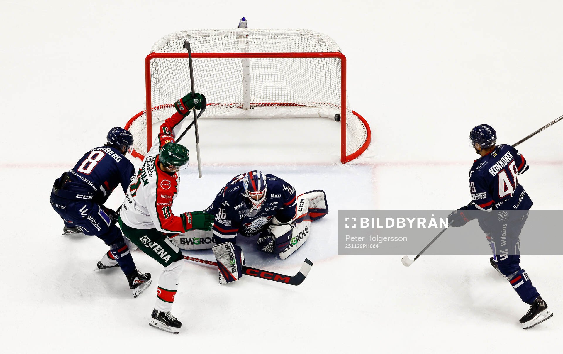 Mål 1-2 av Frölundas Max Lindholm förbi Linköpings