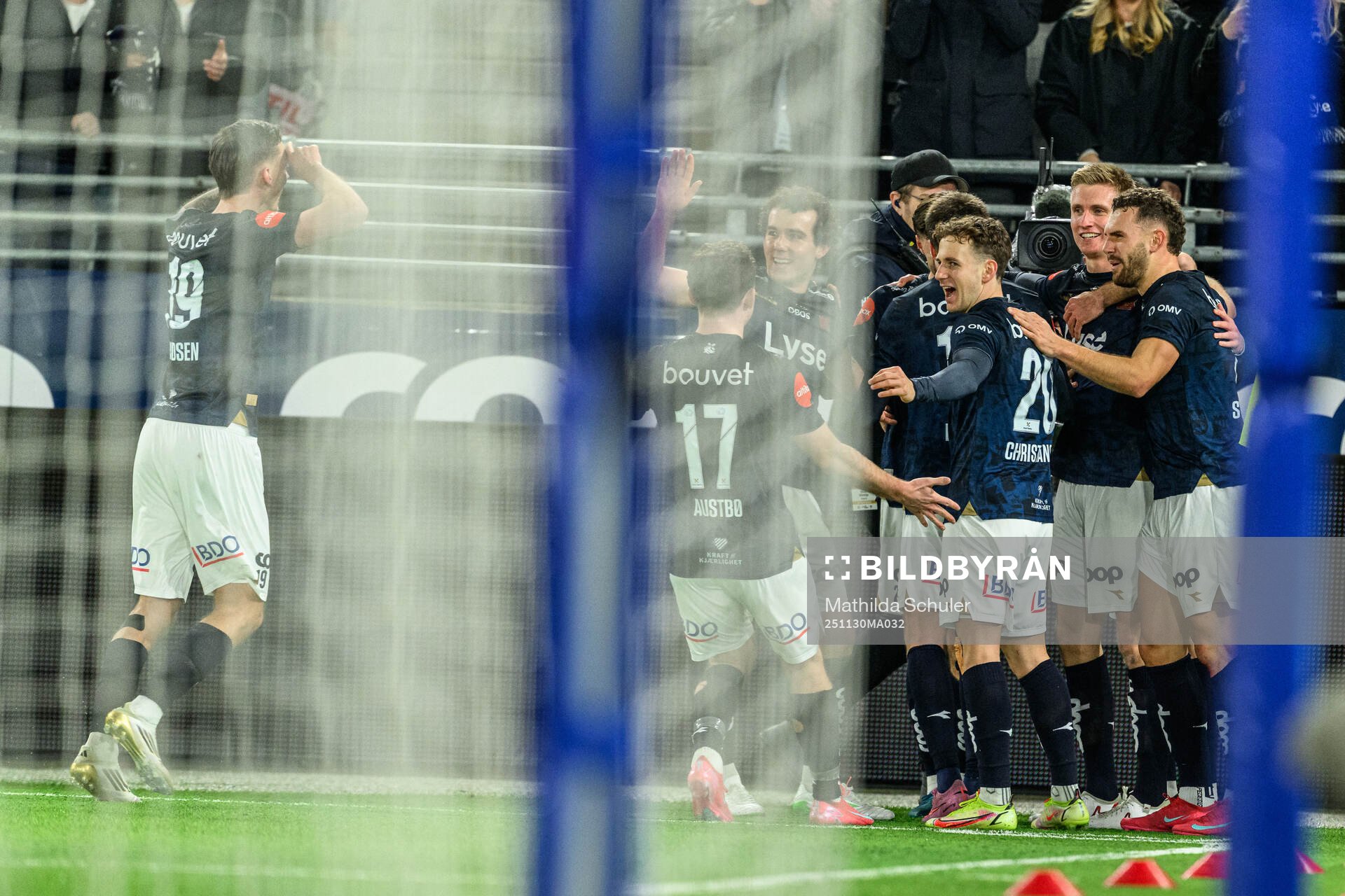 Martin Ove Roseth of Viking celebrate with teammates