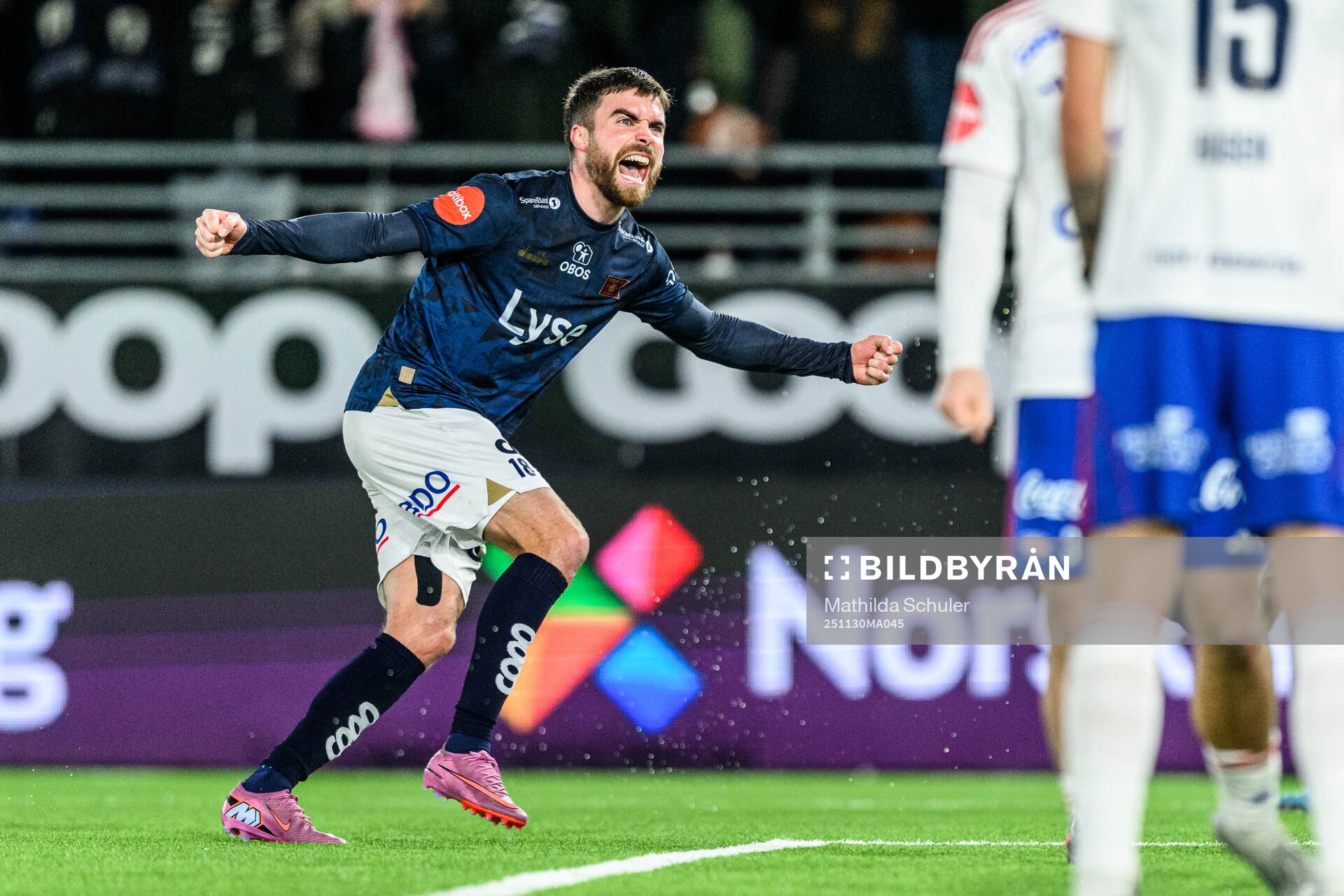 Sondre Flem Björshol of Viking celebrates