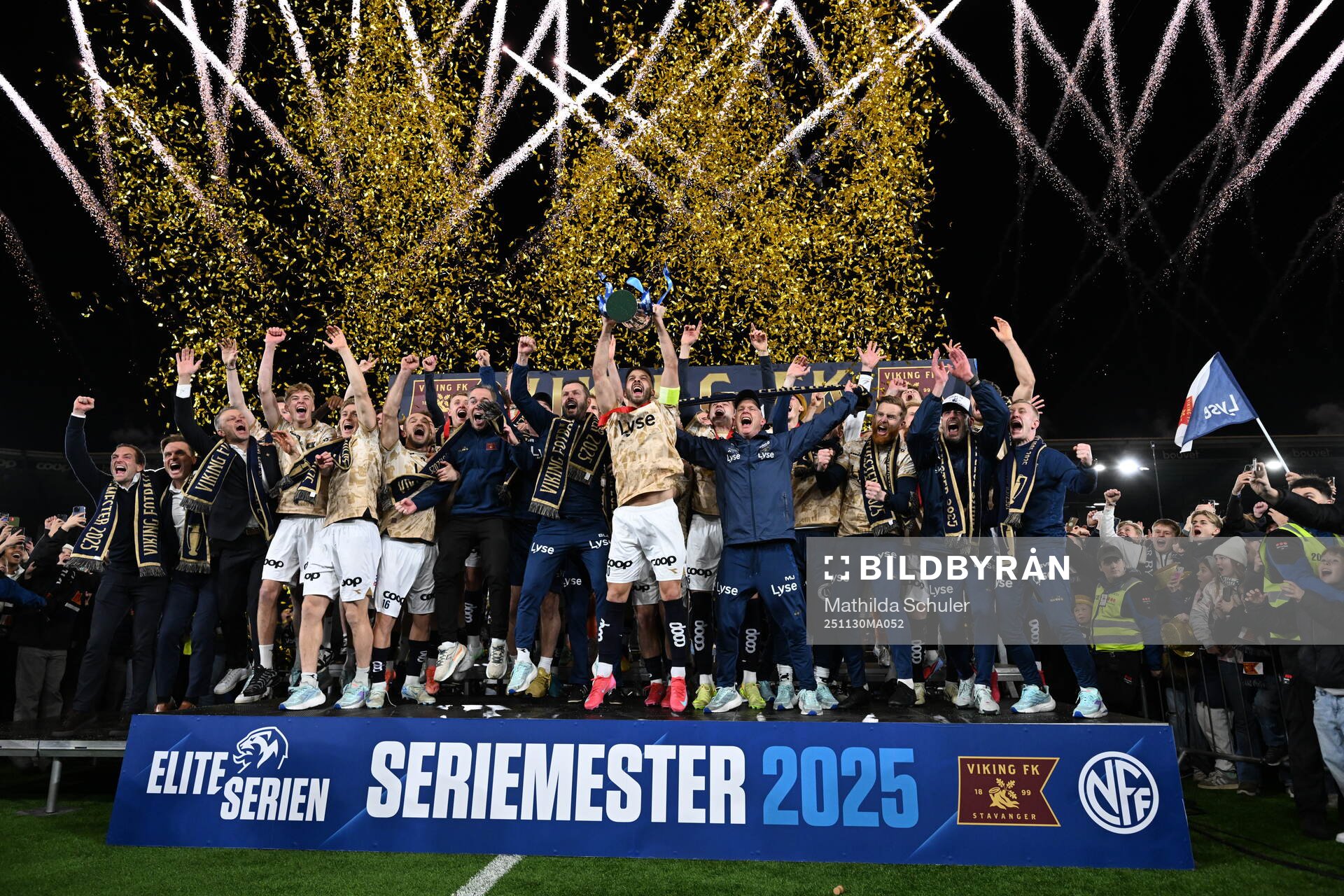 Players of Viking celebrate