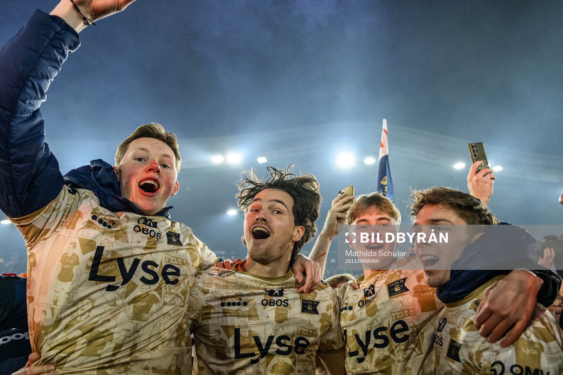 Players of Viking celebrate