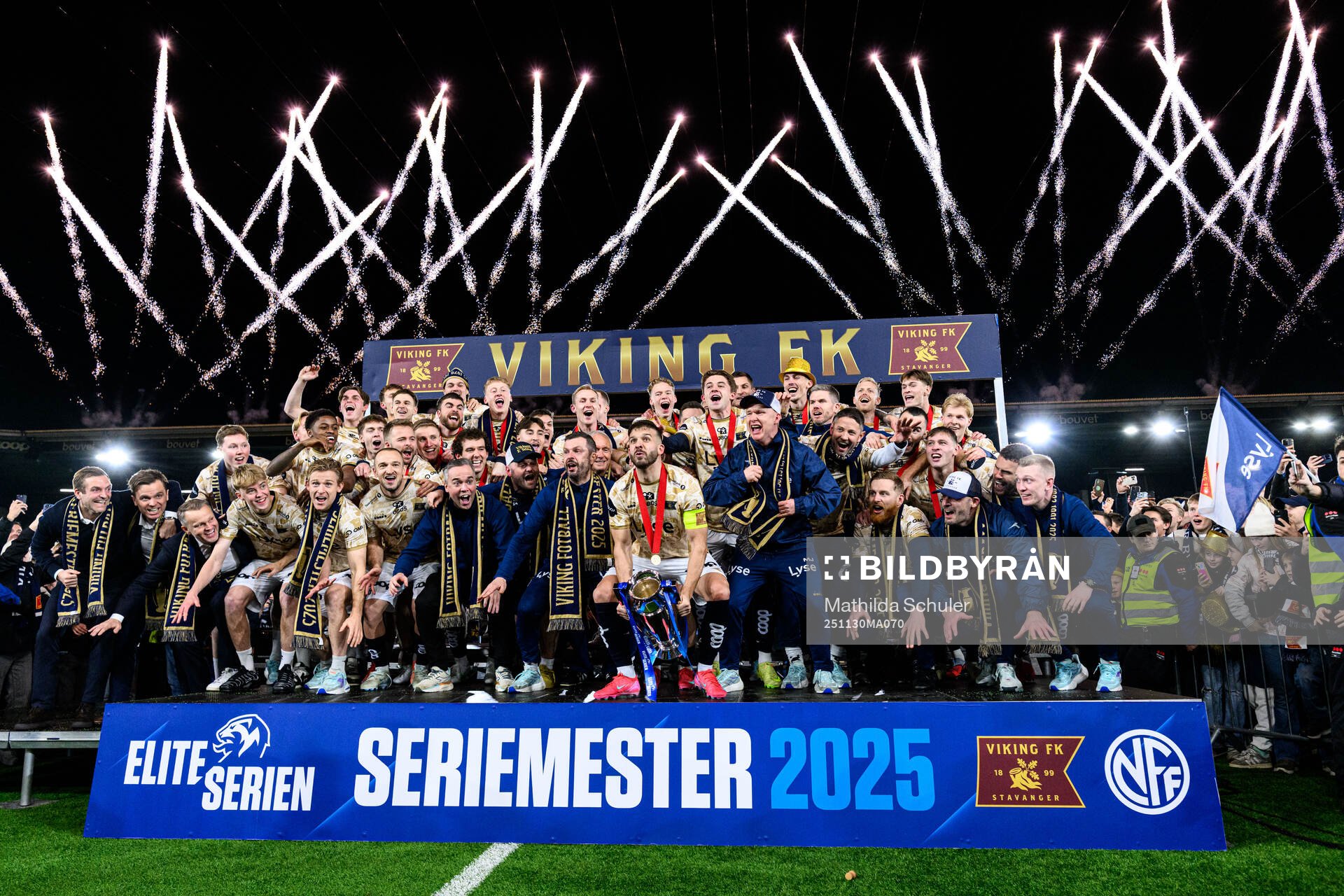 Players of Viking celebrate