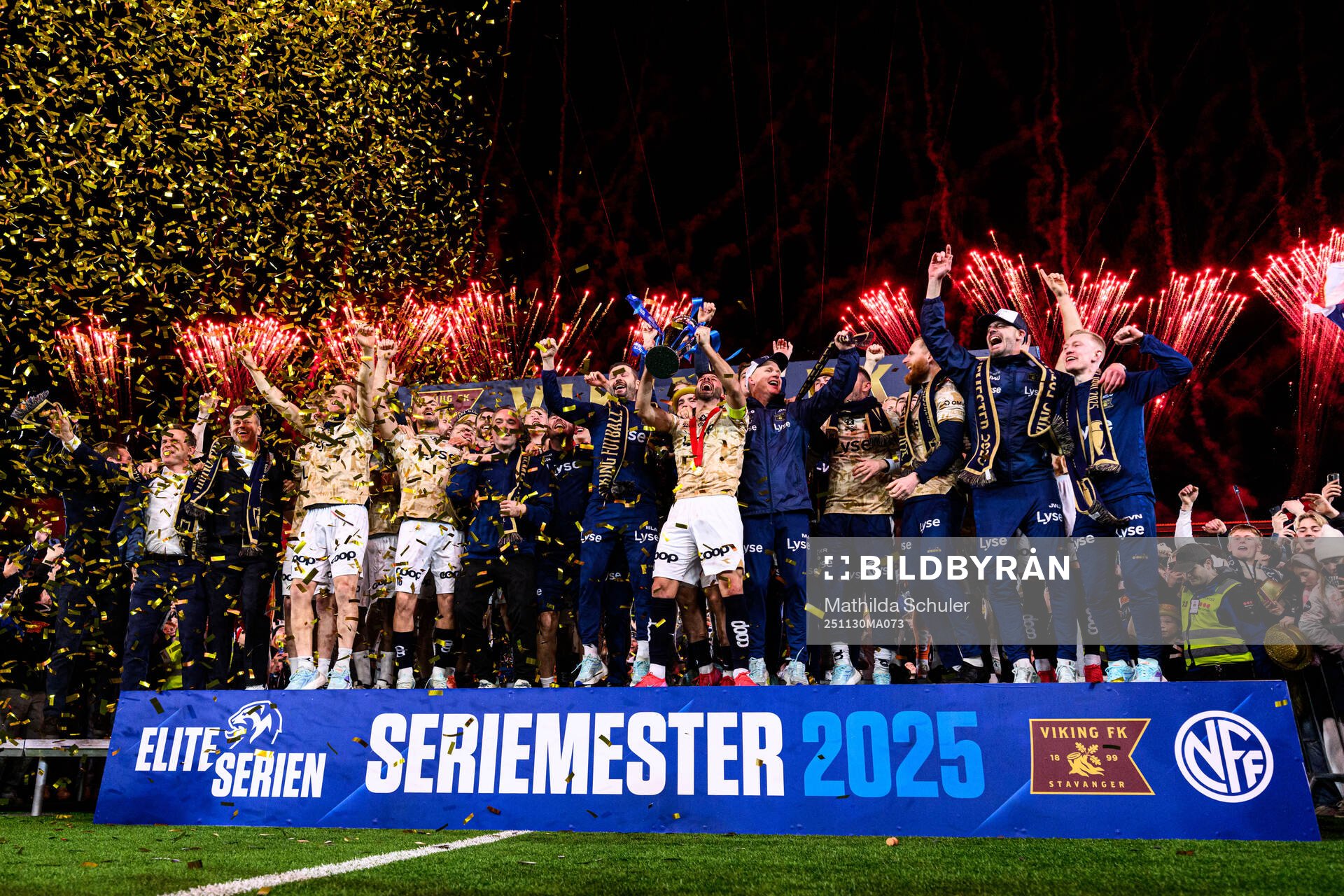 Players of Viking celebrate