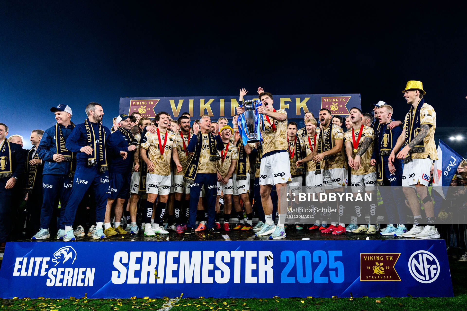 Henrik Heggheim of Viking celebrates