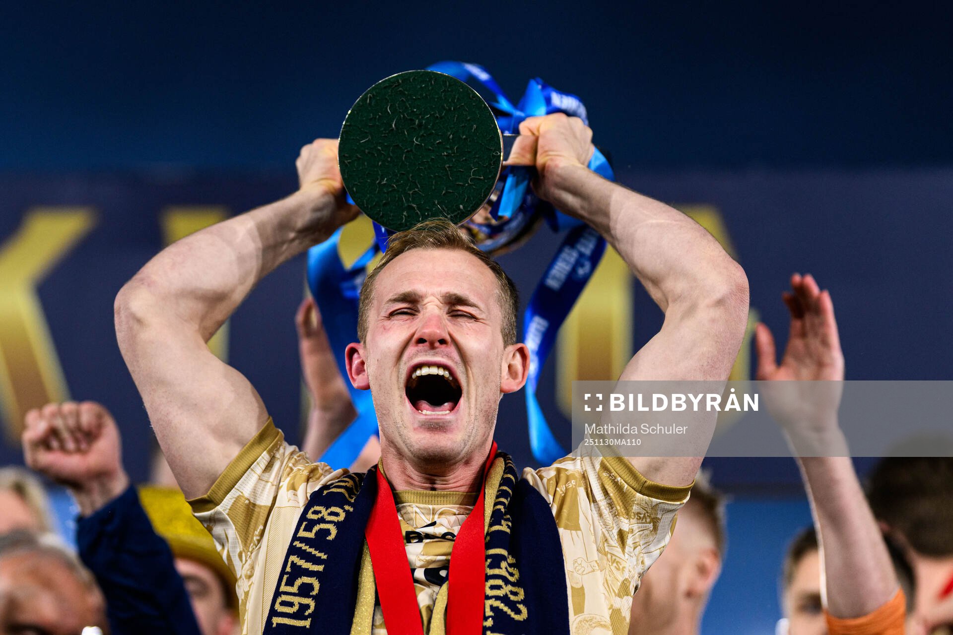 Viljar Helland Vevatne of Viking celebrates