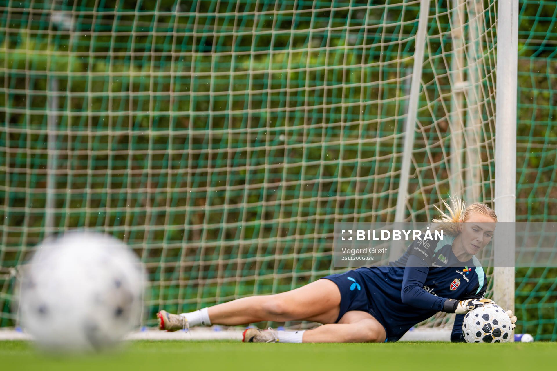 Goalkeeper Selma Panengstuen of the Norwegian women's
