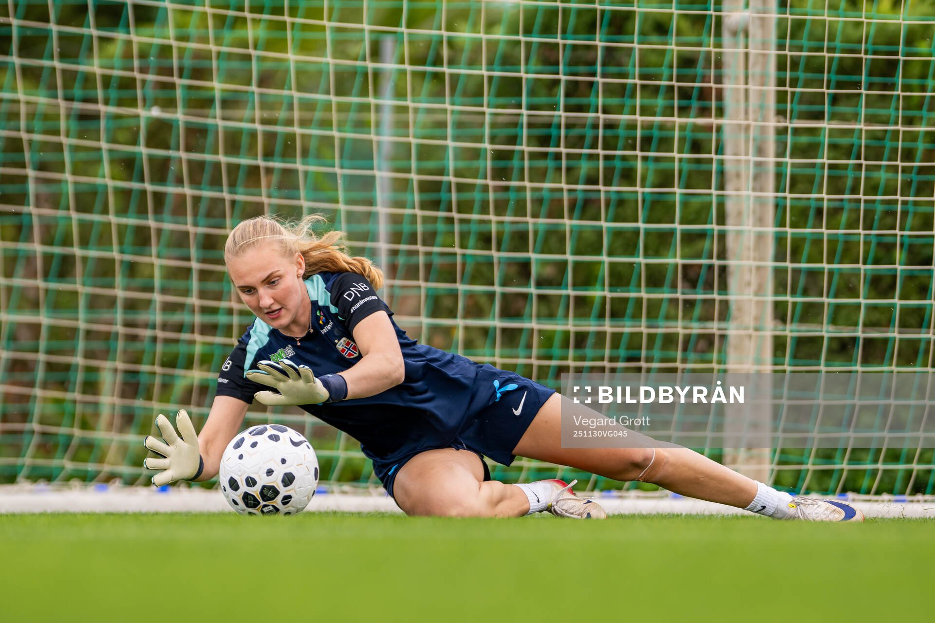 Goalkeeper Sunniva Skoglund of the Norwegian women's