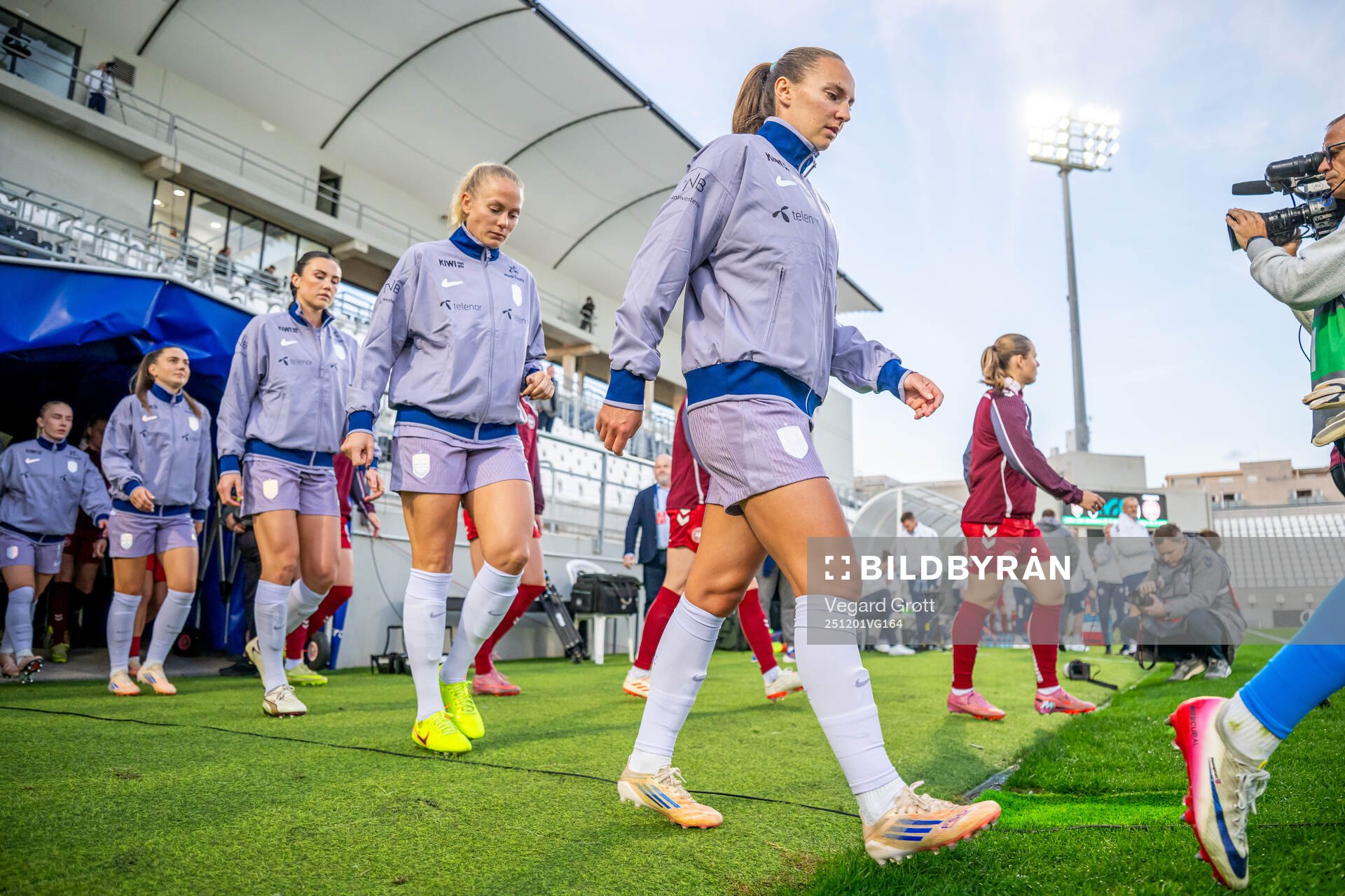 Marit Bratberg Lund of Norway enters the pitch
