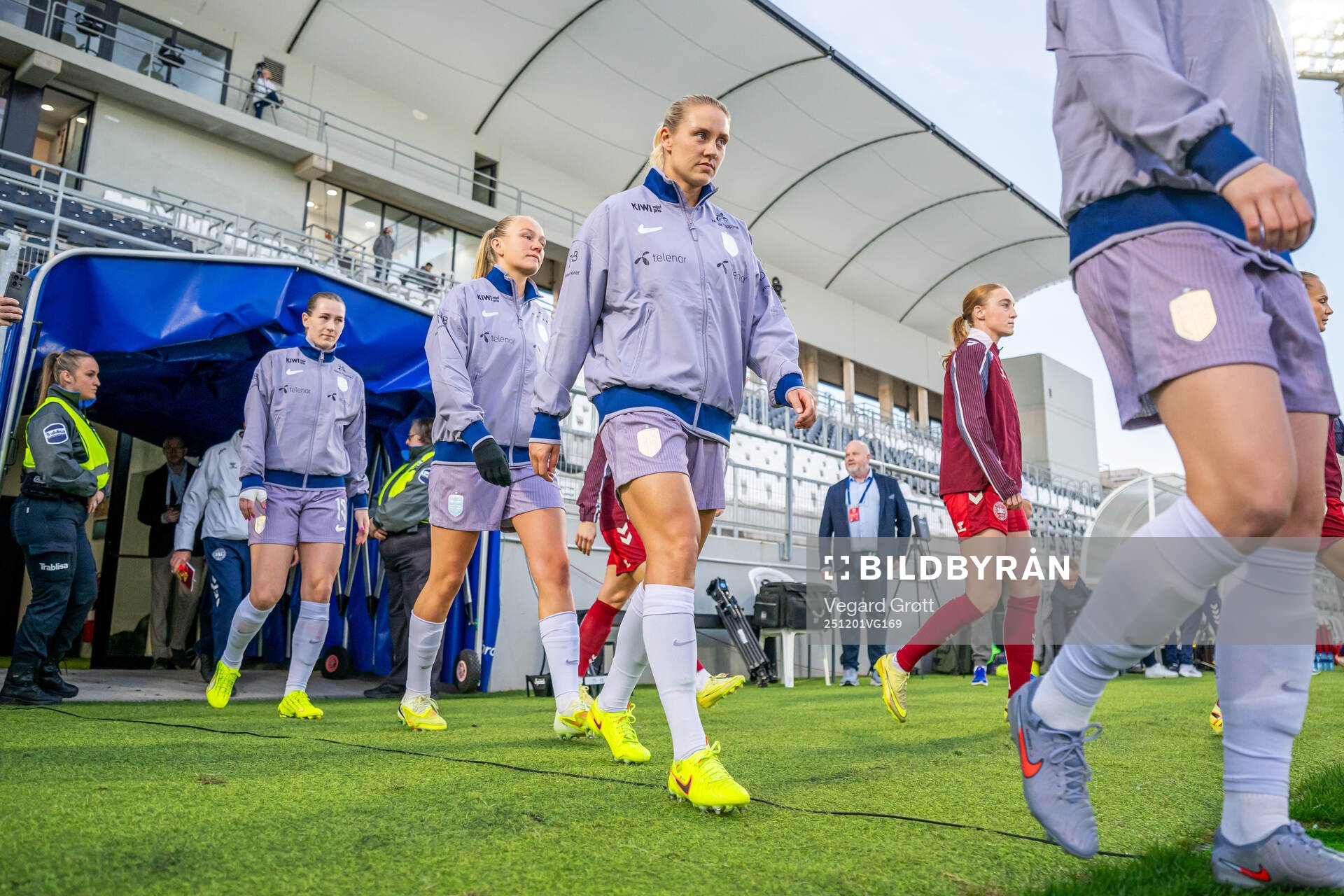 Lisa Naalsund of Norway enters the pitch