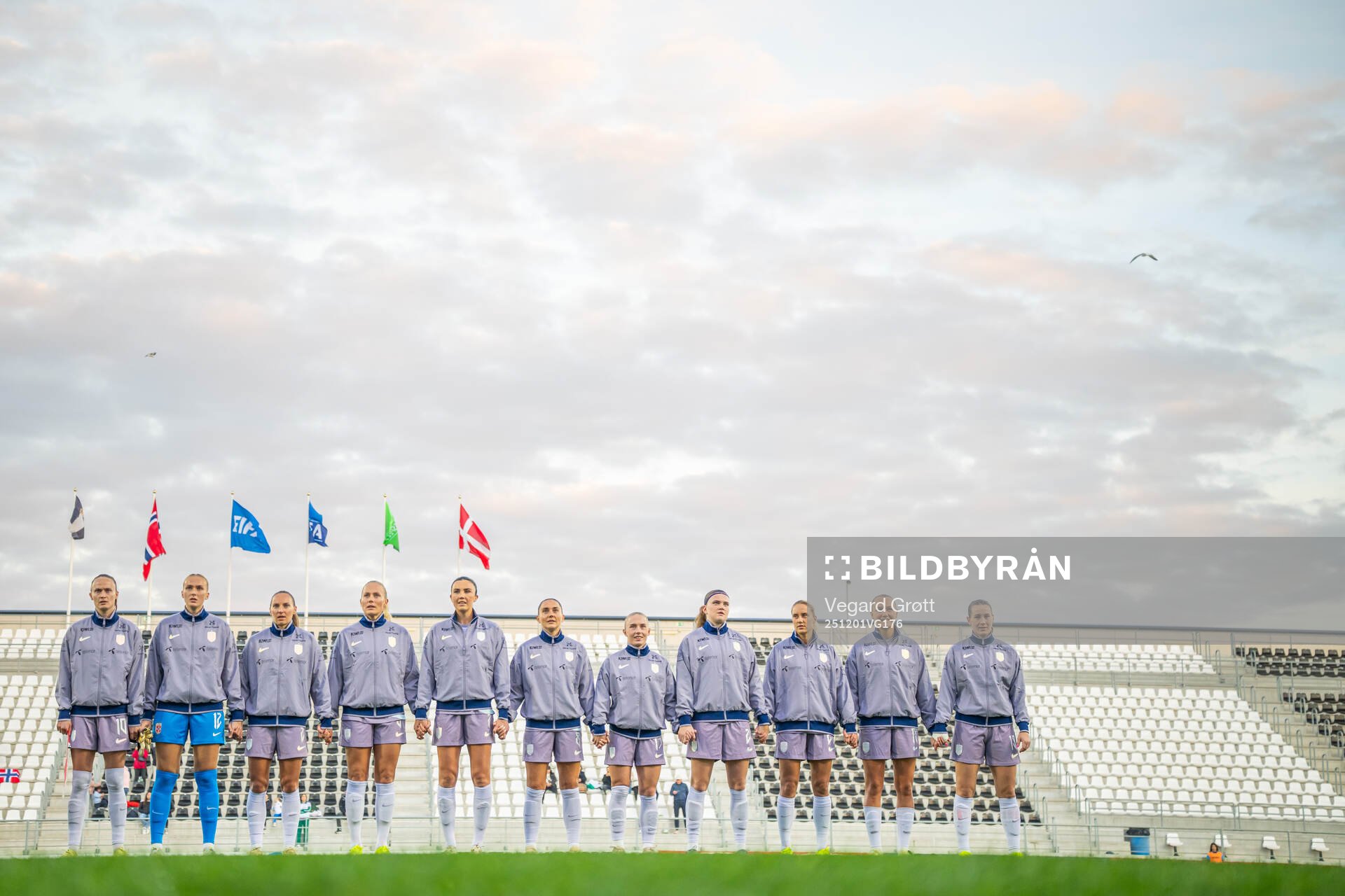 Players of Norway line up