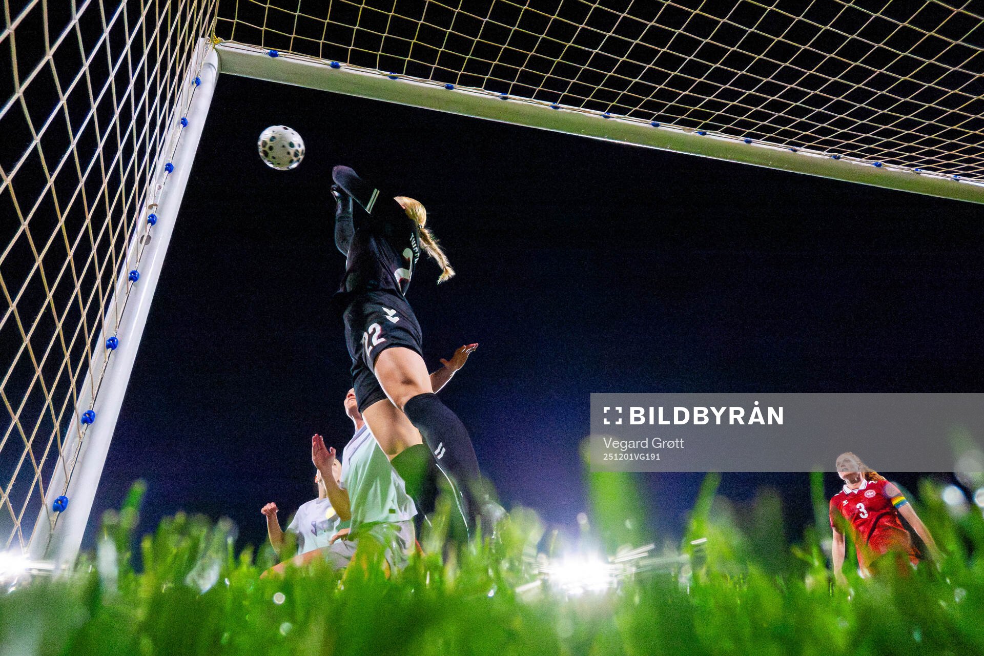 Goalkeeper Freja Thisgaard of Denmark makes a save