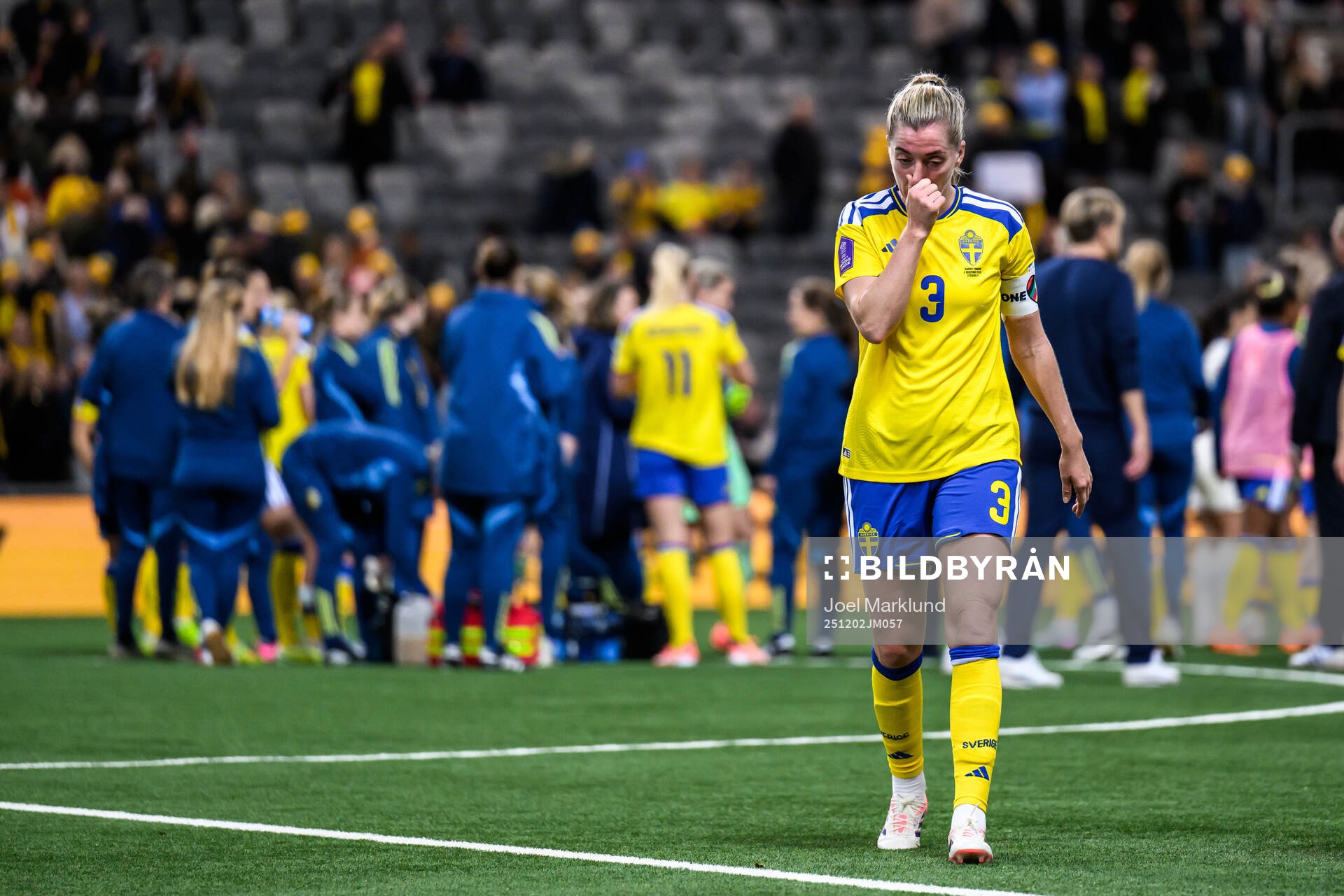 Linda Sembrant of Sweden looks dejected
