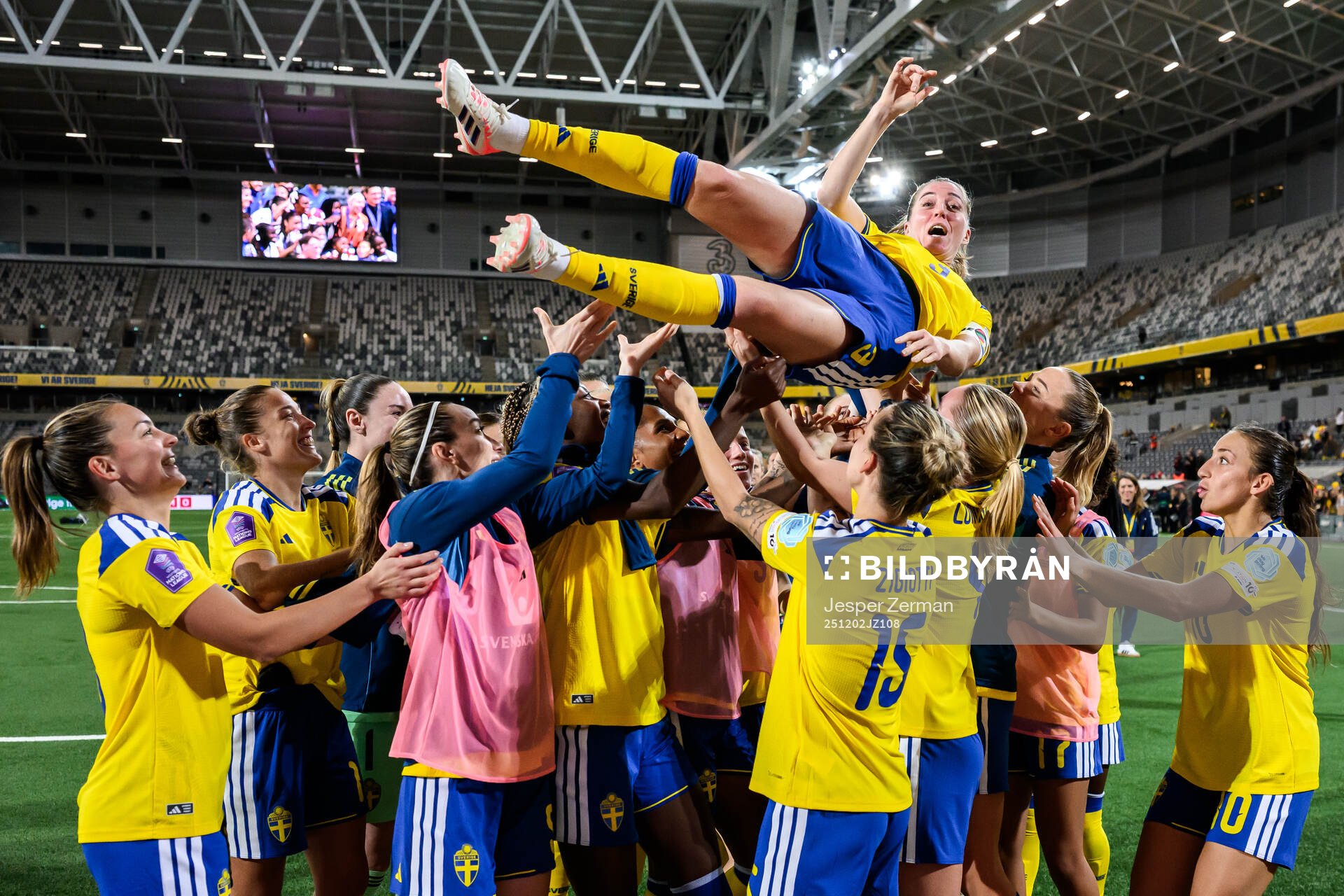 Linda Sembrant of Sweden is celebrated