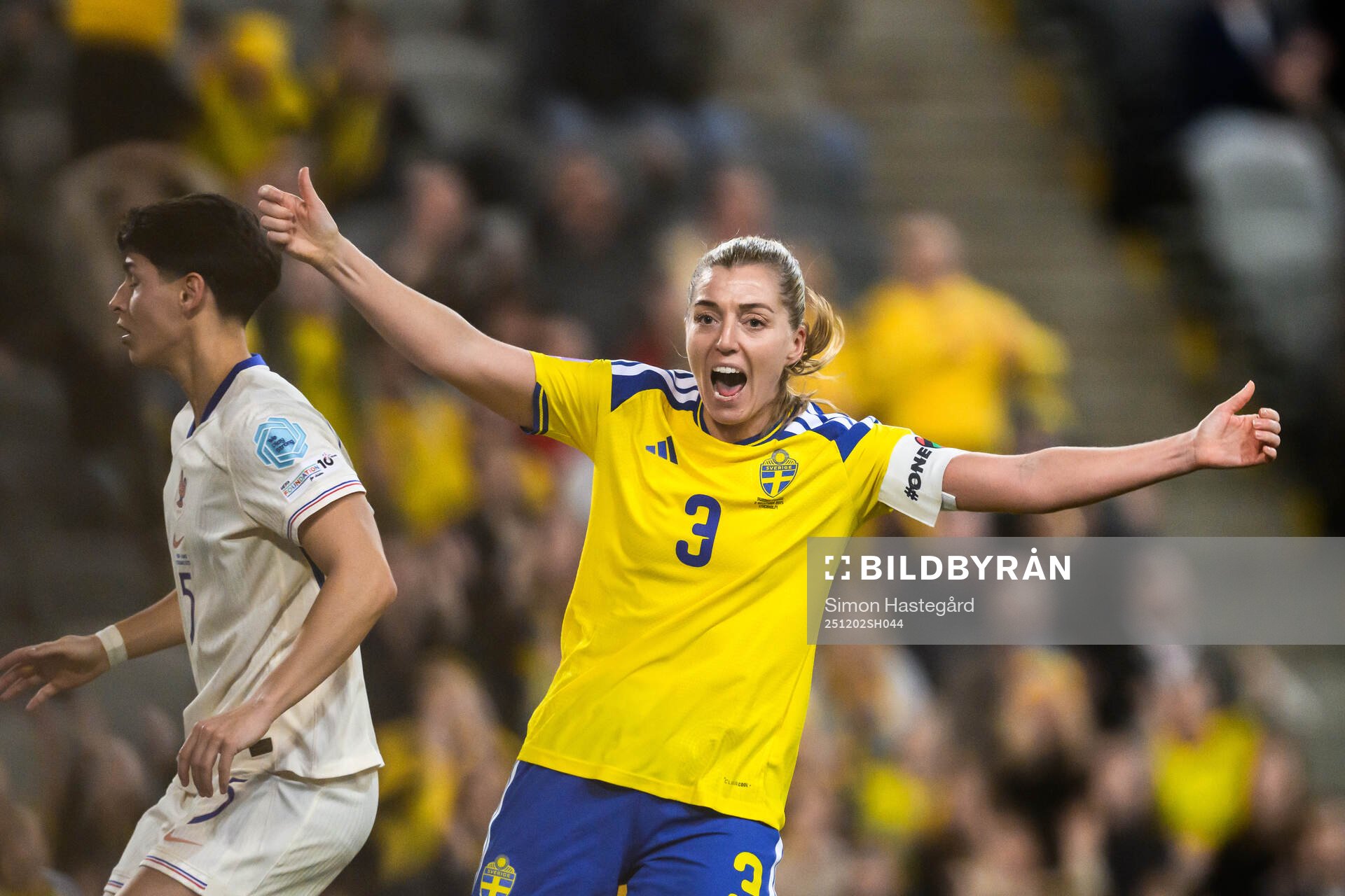 Linda Sembrant of Sweden celebrates