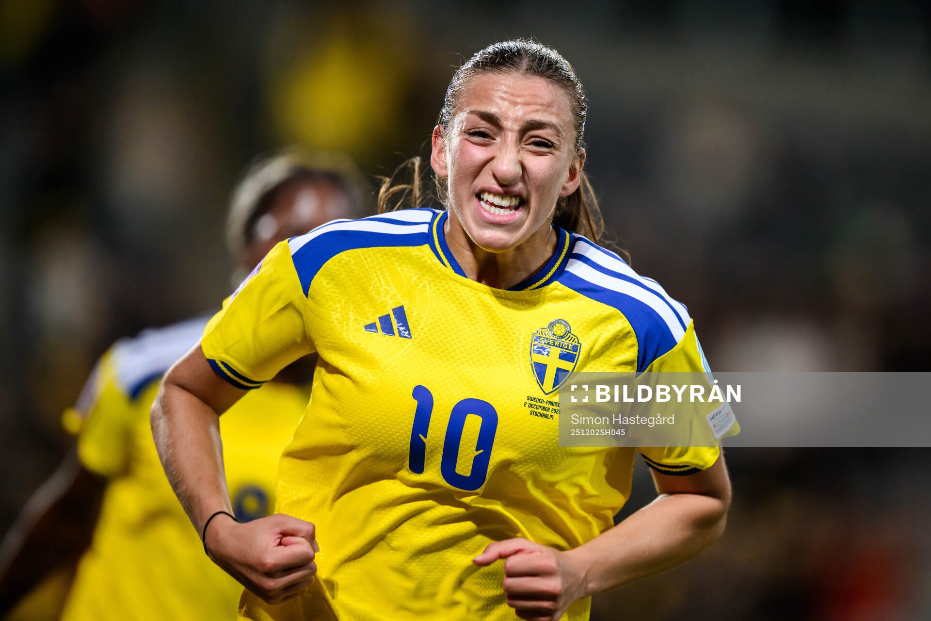 Rosa Kafaji of Sweden celebrates