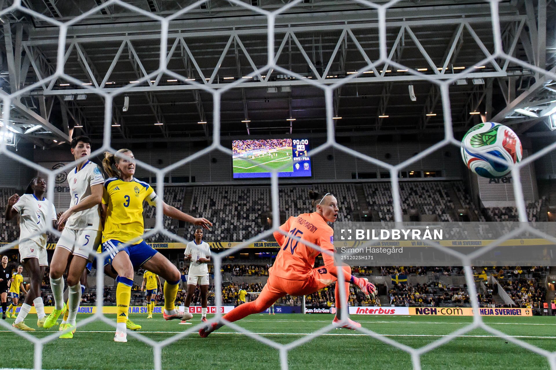 Rosa Kafaji of Sweden , not pictured, scores the 2-1 goal