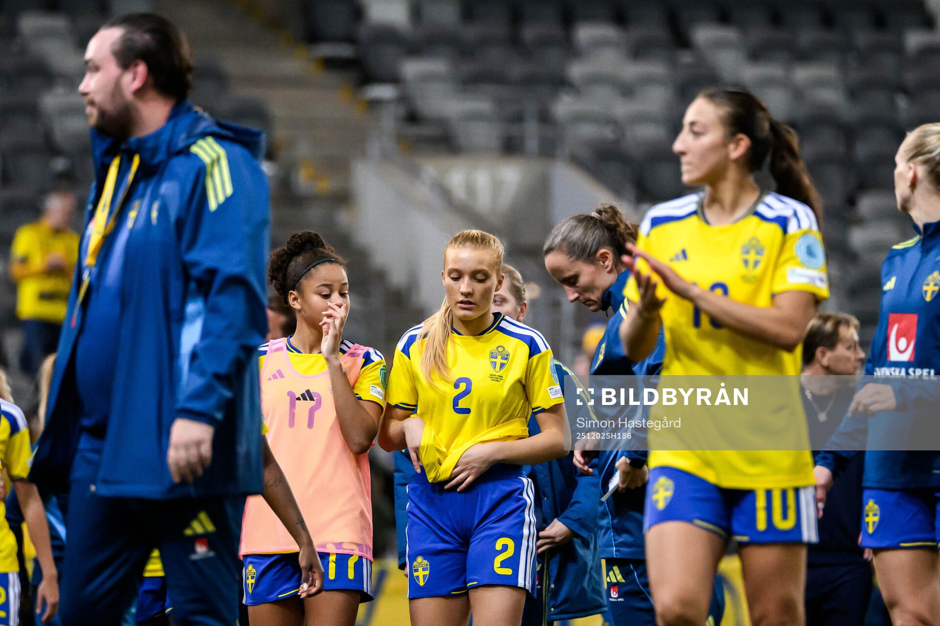 Smilla Holmberg  of Sweden looks dejected