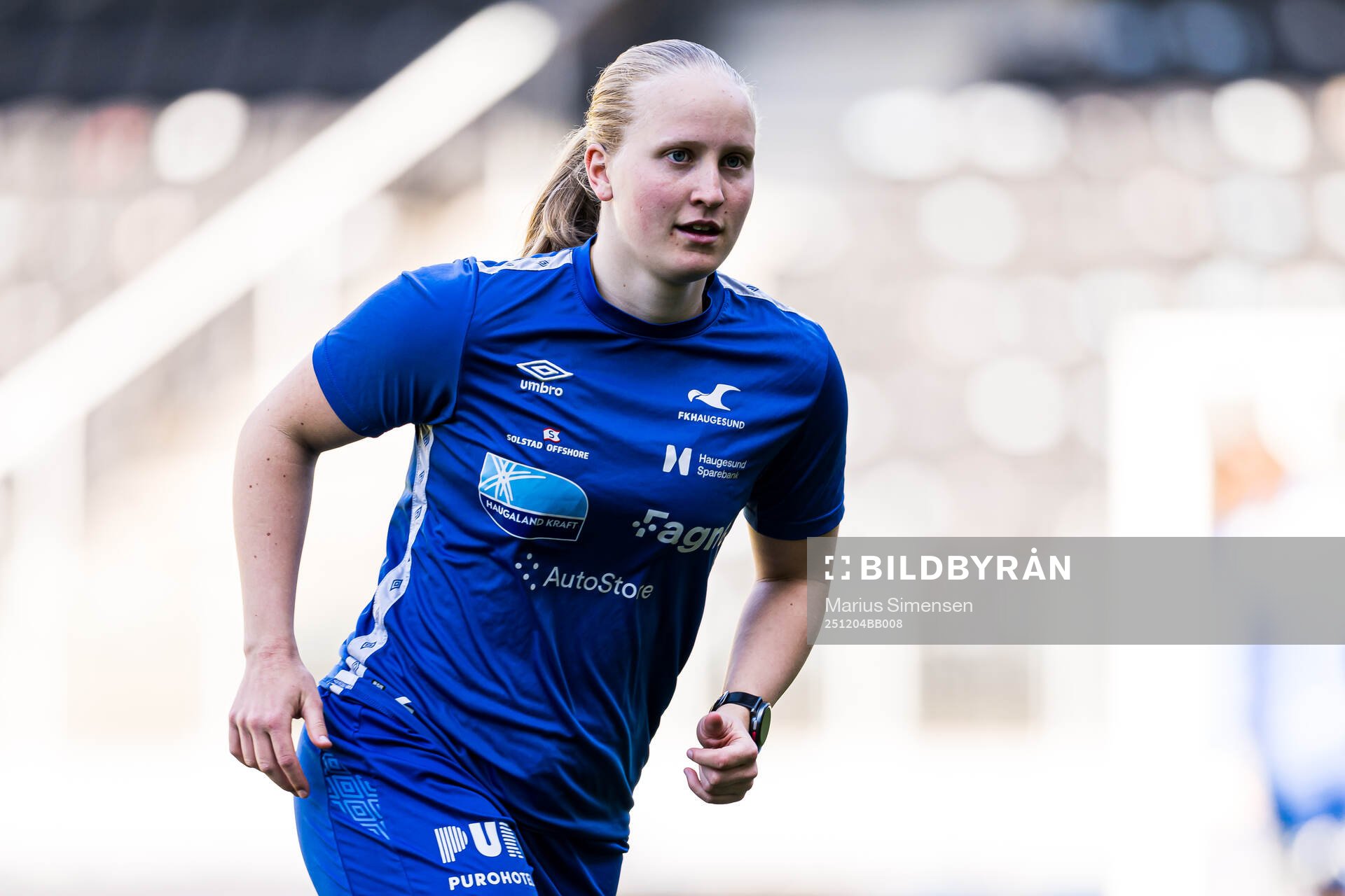 Kaja Olsen of Haugesund warms up