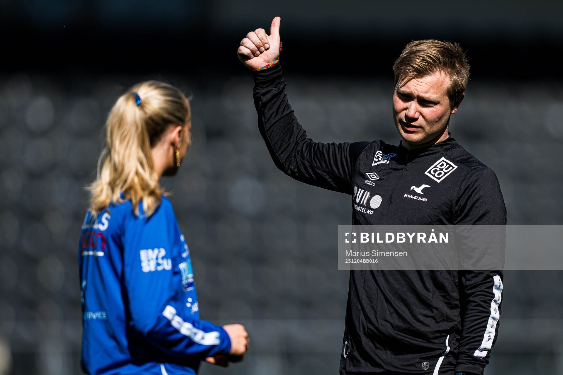 Ole-Petter Pedersen Bremstein, head coach of Haugesund, ahead of the 1. division football match between Start and Haugesund on April 12, 2025 in Kristiansand.