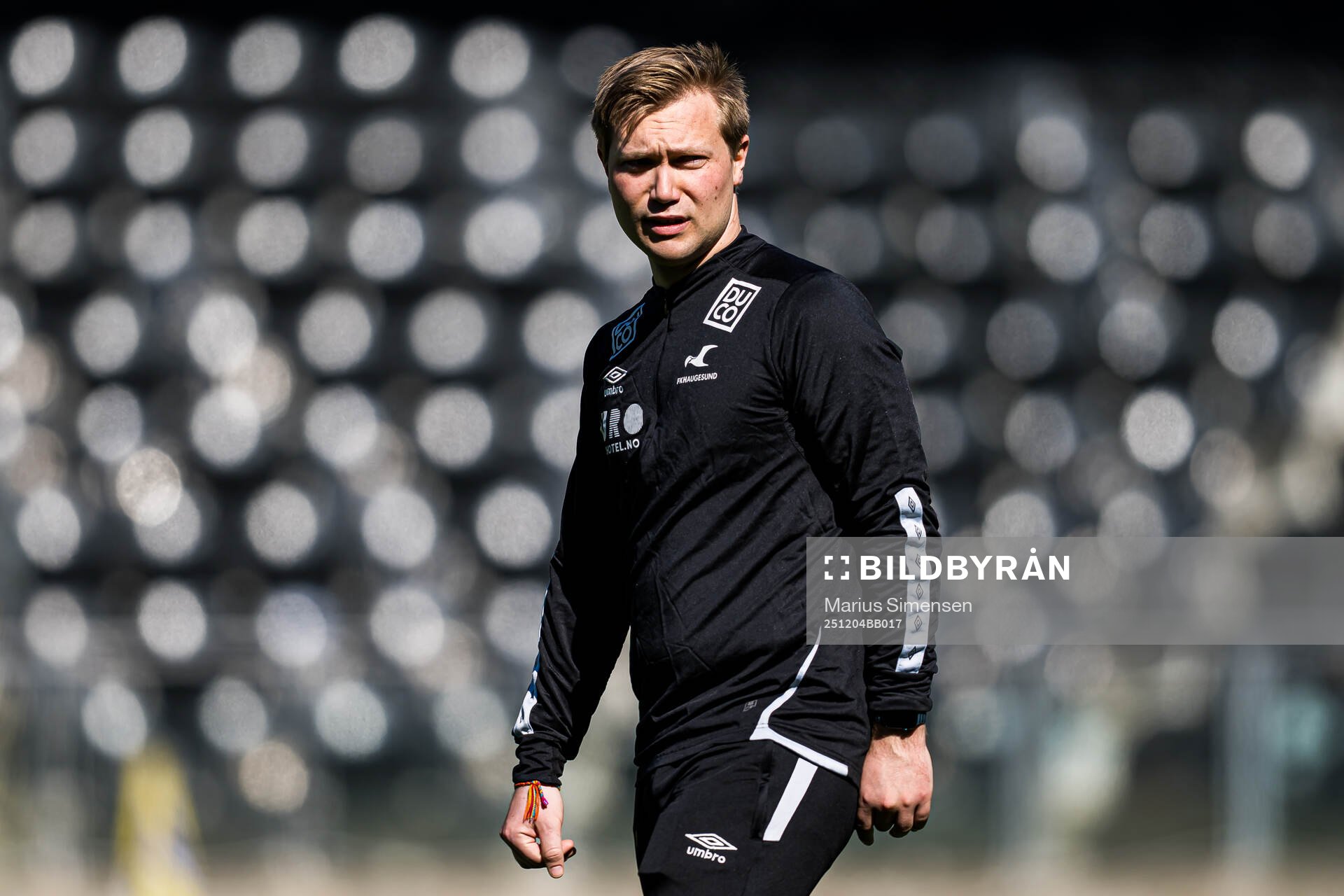 Ole-Petter Pedersen Bremstein, head coach of Haugesund, ahead of the 1. division football match between Start and Haugesund on April 12, 2025 in Kristiansand.