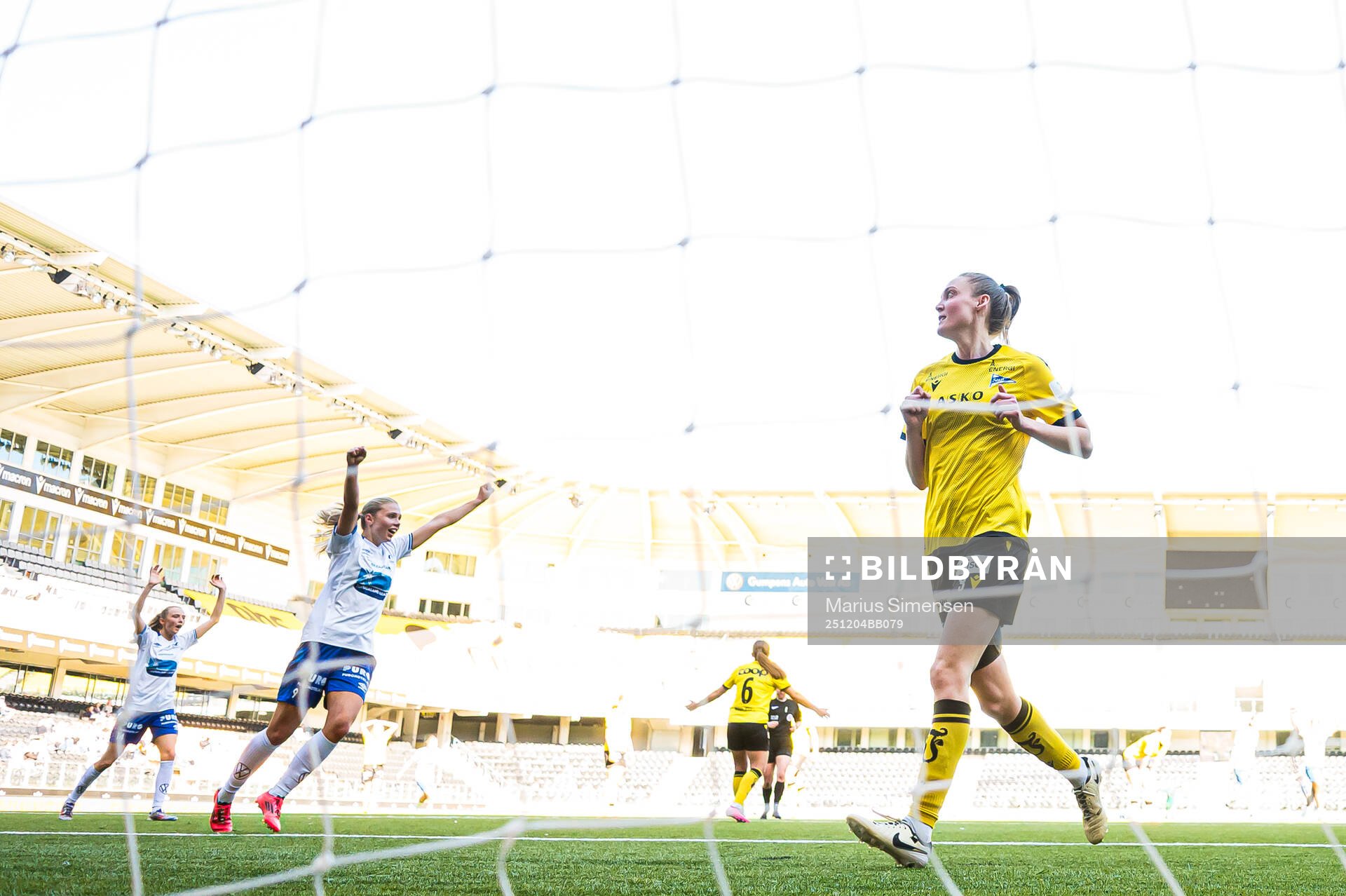 Kristina Svandal of Haugesund celebrates the 1-1 goal while
