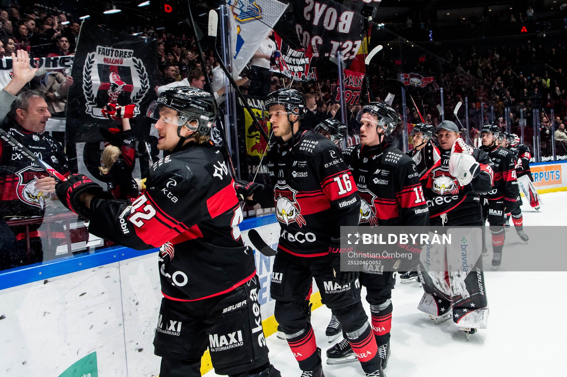 Malmö Redhawks Robin Salo, Maximilian Eisenmenger och