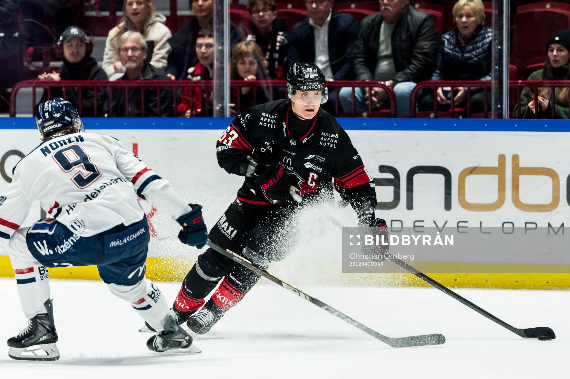 Linköpings Erik Norén och Malmö Redhawks Fredrik
