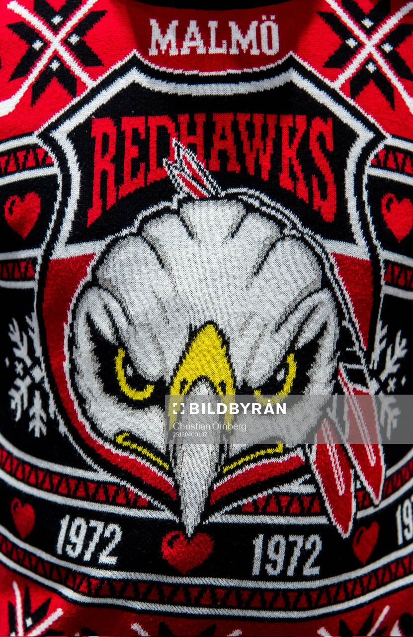 Jultröja med Malmö Redhawks emblem