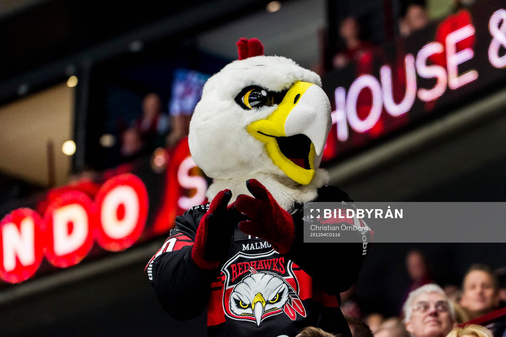 Malmö Redhawks maskot Hawkan