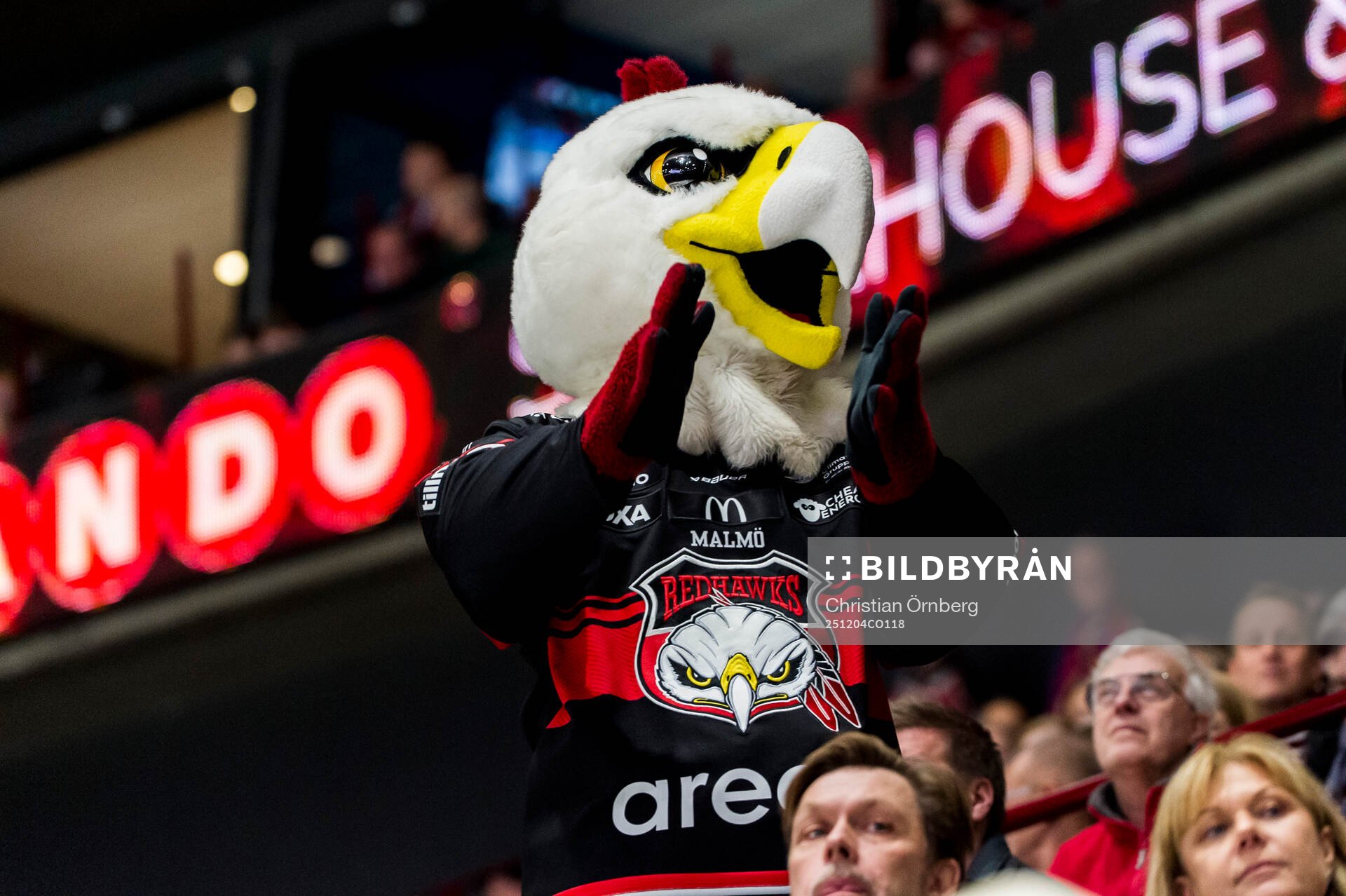 Malmö Redhawks maskot Hawkan