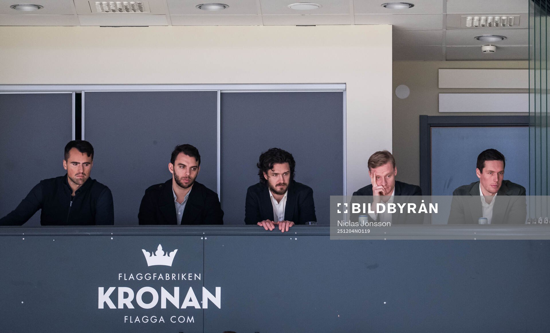 Rögles Klubbdirektör Alen Bibic, Josh Dickinson, Dennis