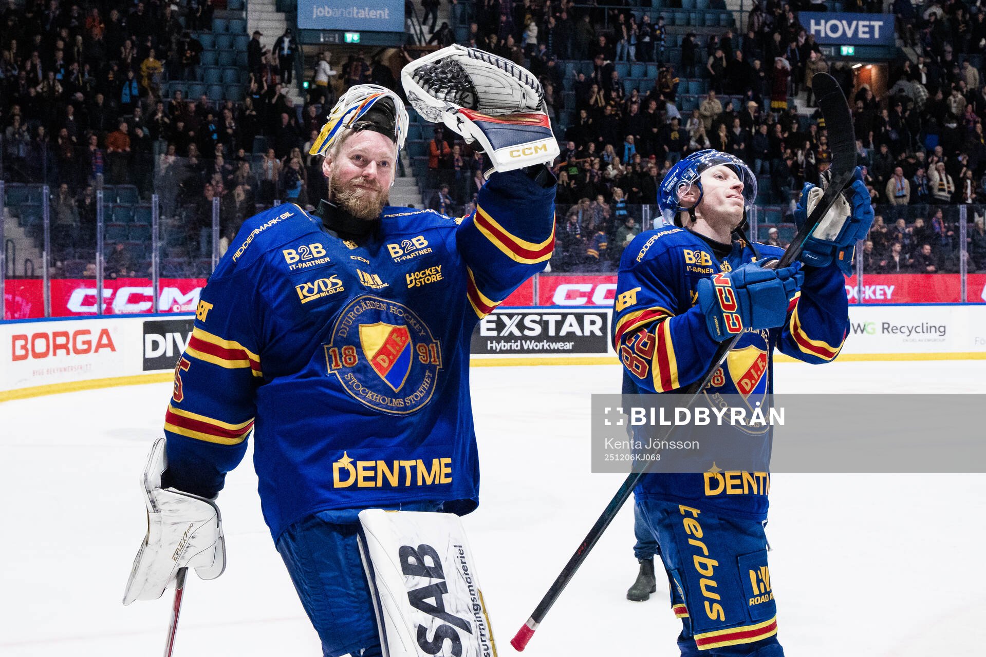 Djurgårdens målvakt Magnus Hellberg jublar