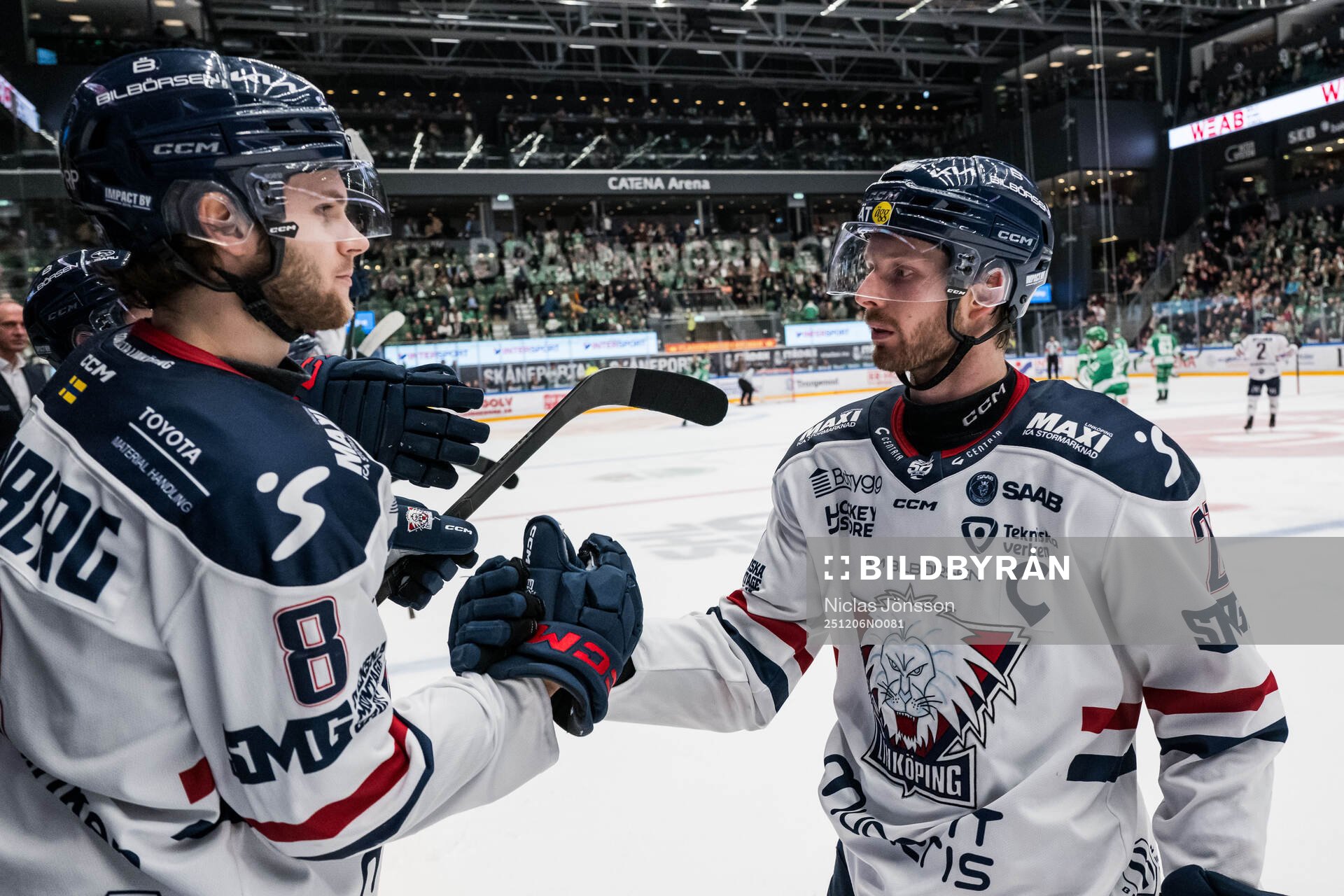 Linköpings Jonathan Myrenberg och Christoffer Ehn jublar