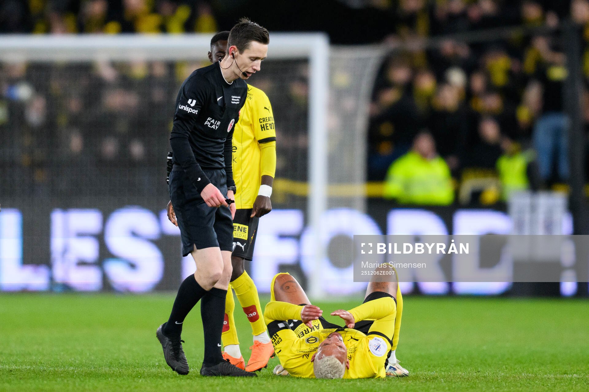Ruben Gabrielsen of Lillestrøm in pain