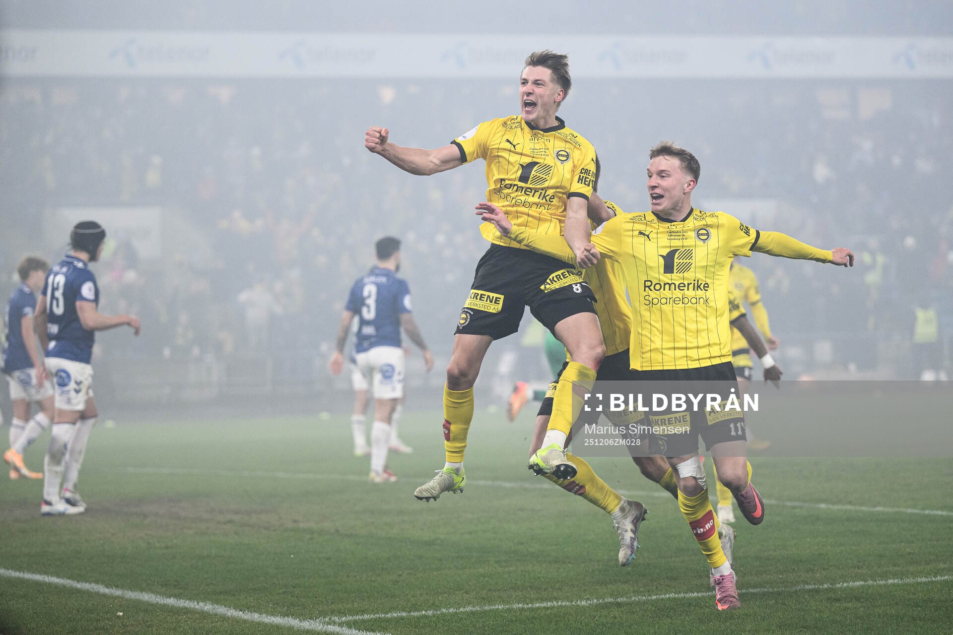 Markus Seehusen Karlsbakk of Lillestrøm celebrates