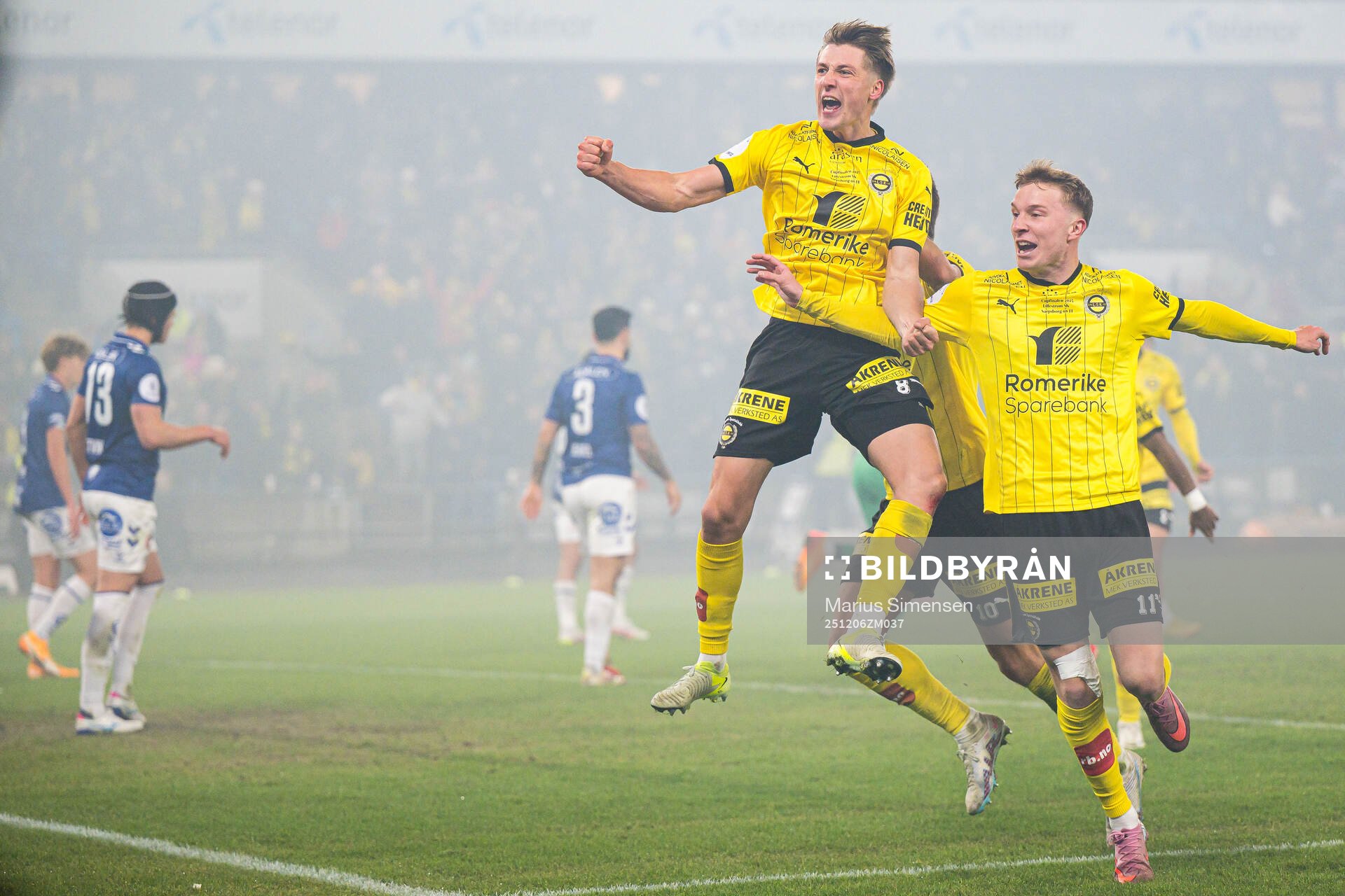 Markus Seehusen Karlsbakk of Lillestrøm celebrates