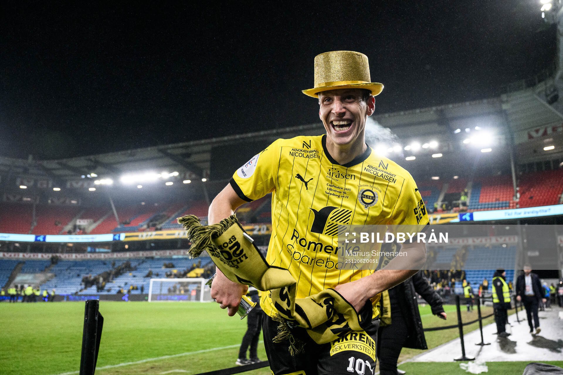 Thomas Lehne Olsen of Lillestrøm celebrates
