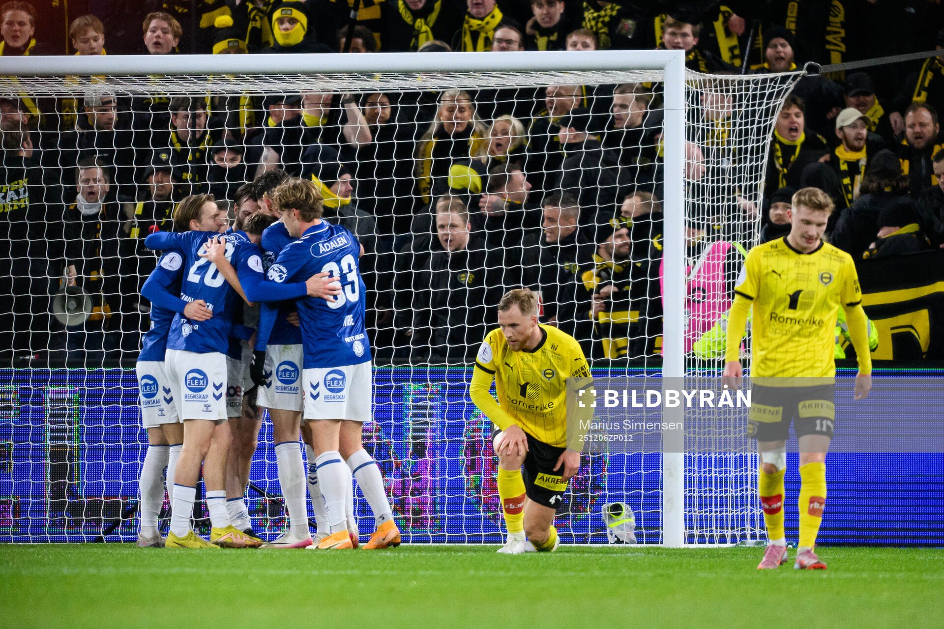 Jo Inge Berget of Sarpsborg 08 celebrates with teammates