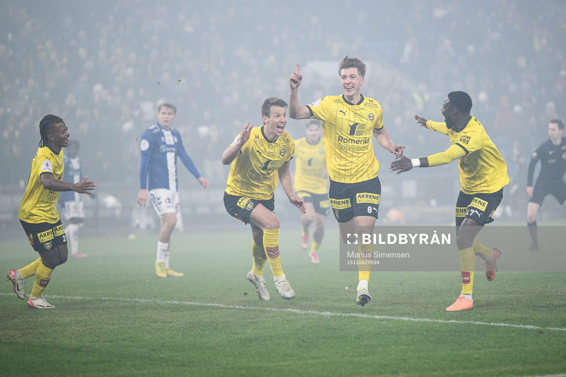 Markus Seehusen Karlsbakk of Lillestrøm celebrates